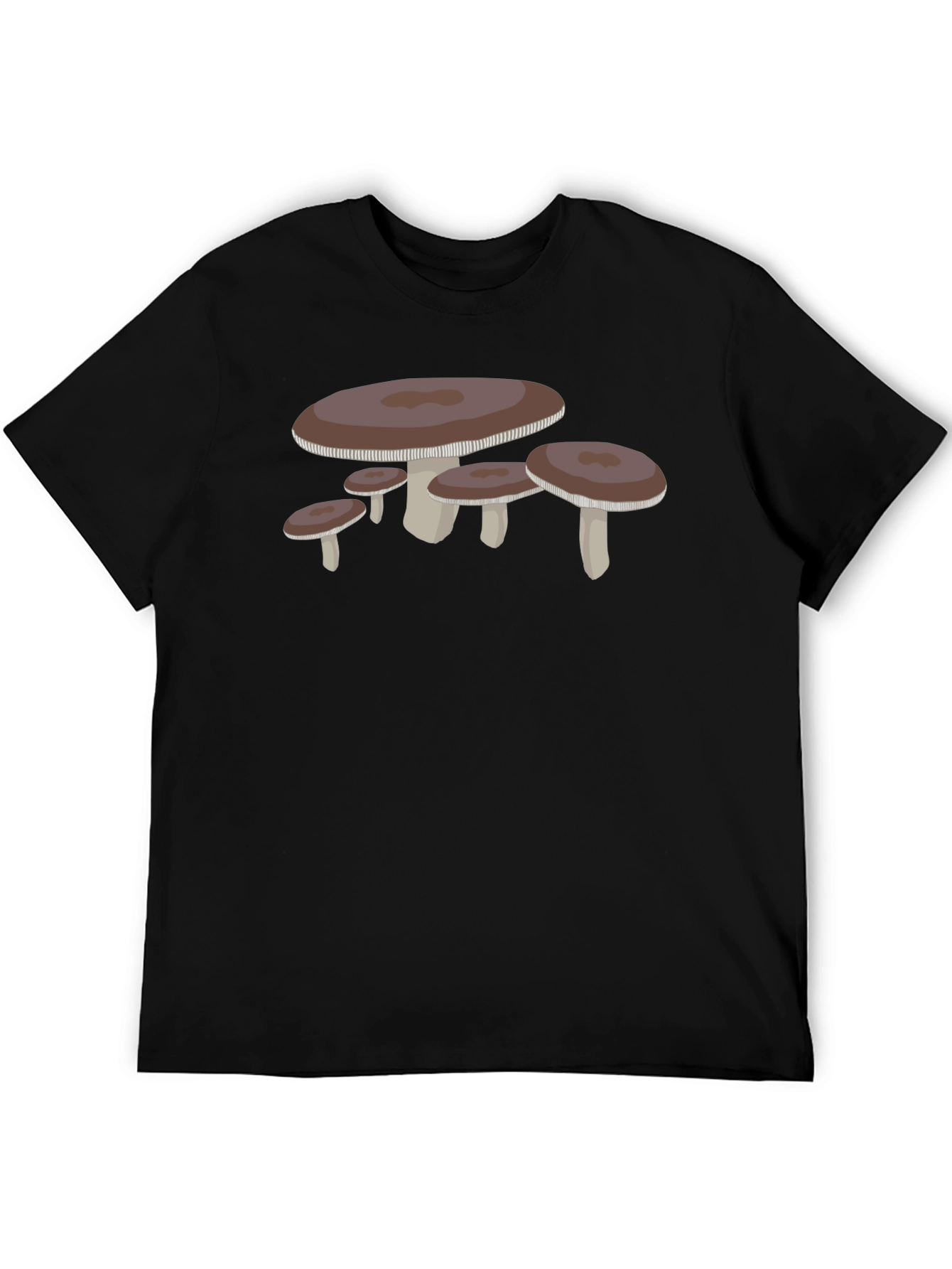 Black Mushroom Graphic Tee - Unique Nature Lover's T-Shirt view 5