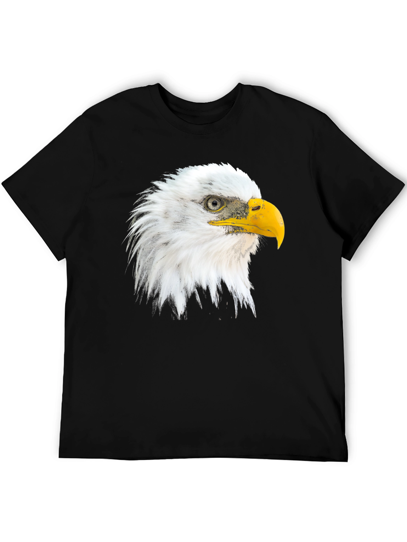 Black Eagle Head Graphic Print Crew Neck T-Shirt view 5