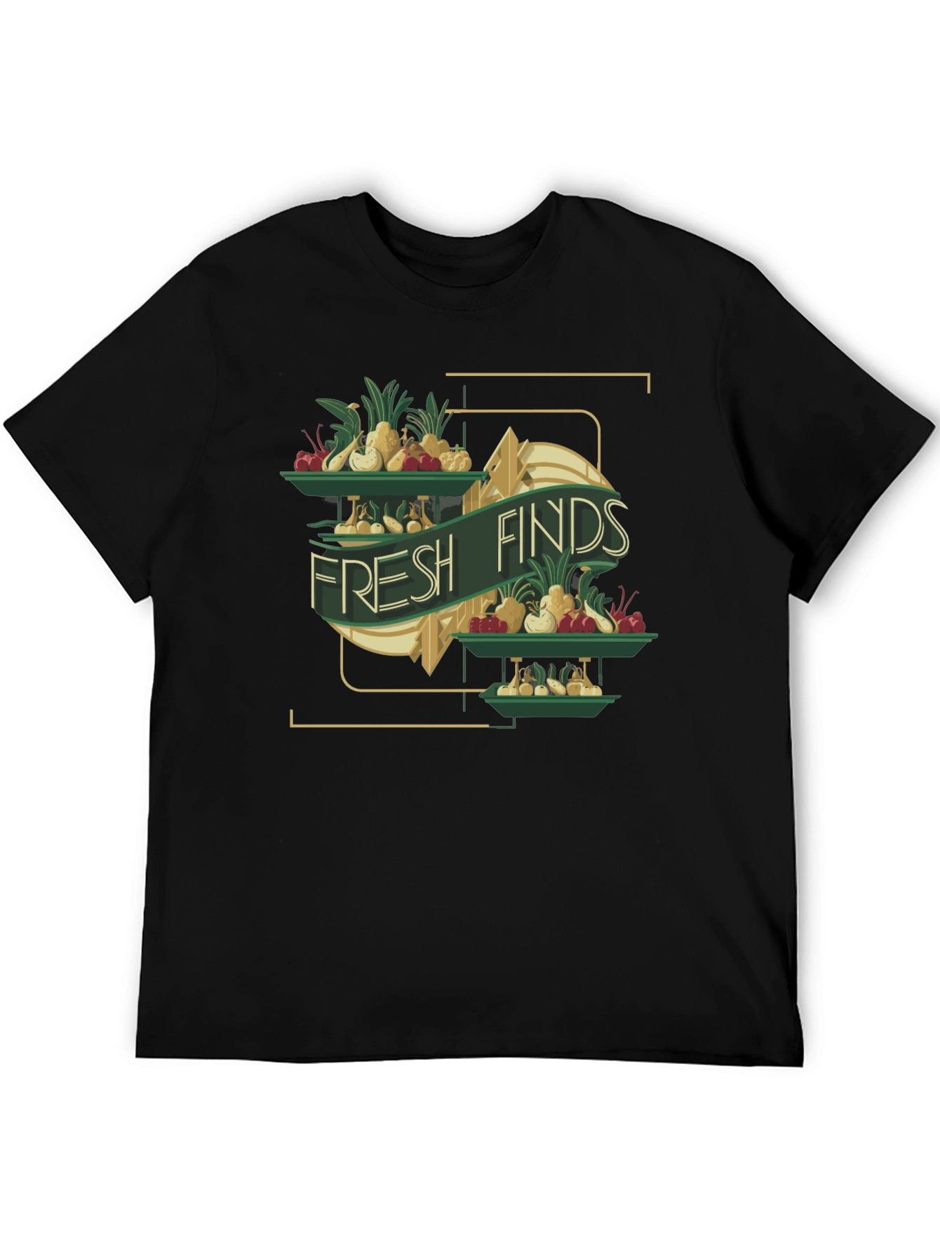Black Fresh Finds Graphic Tee - Black Cotton T-Shirt view 5