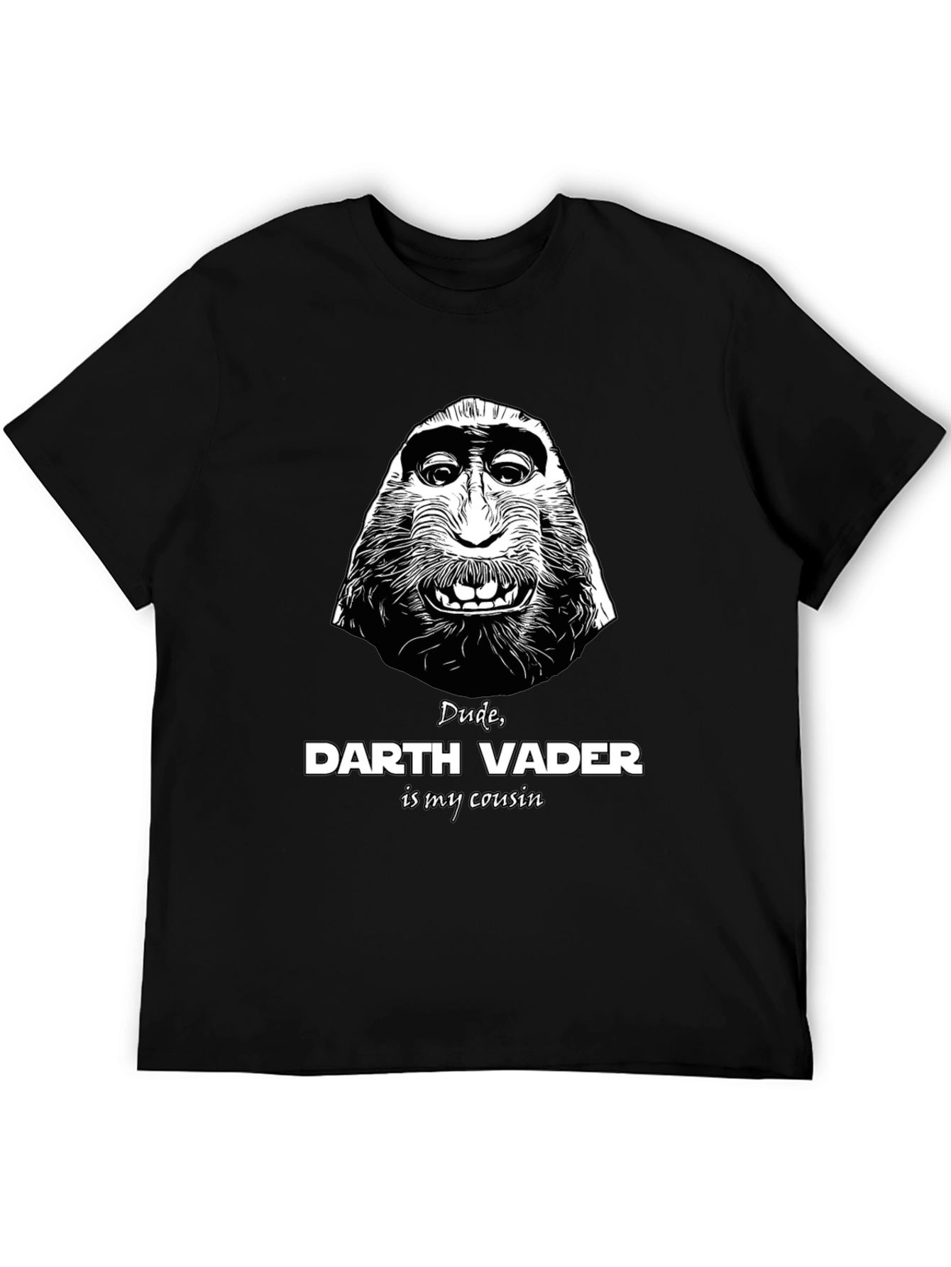 Black Dude, Darth Vader Cousin Graphic T-Shirt view 5