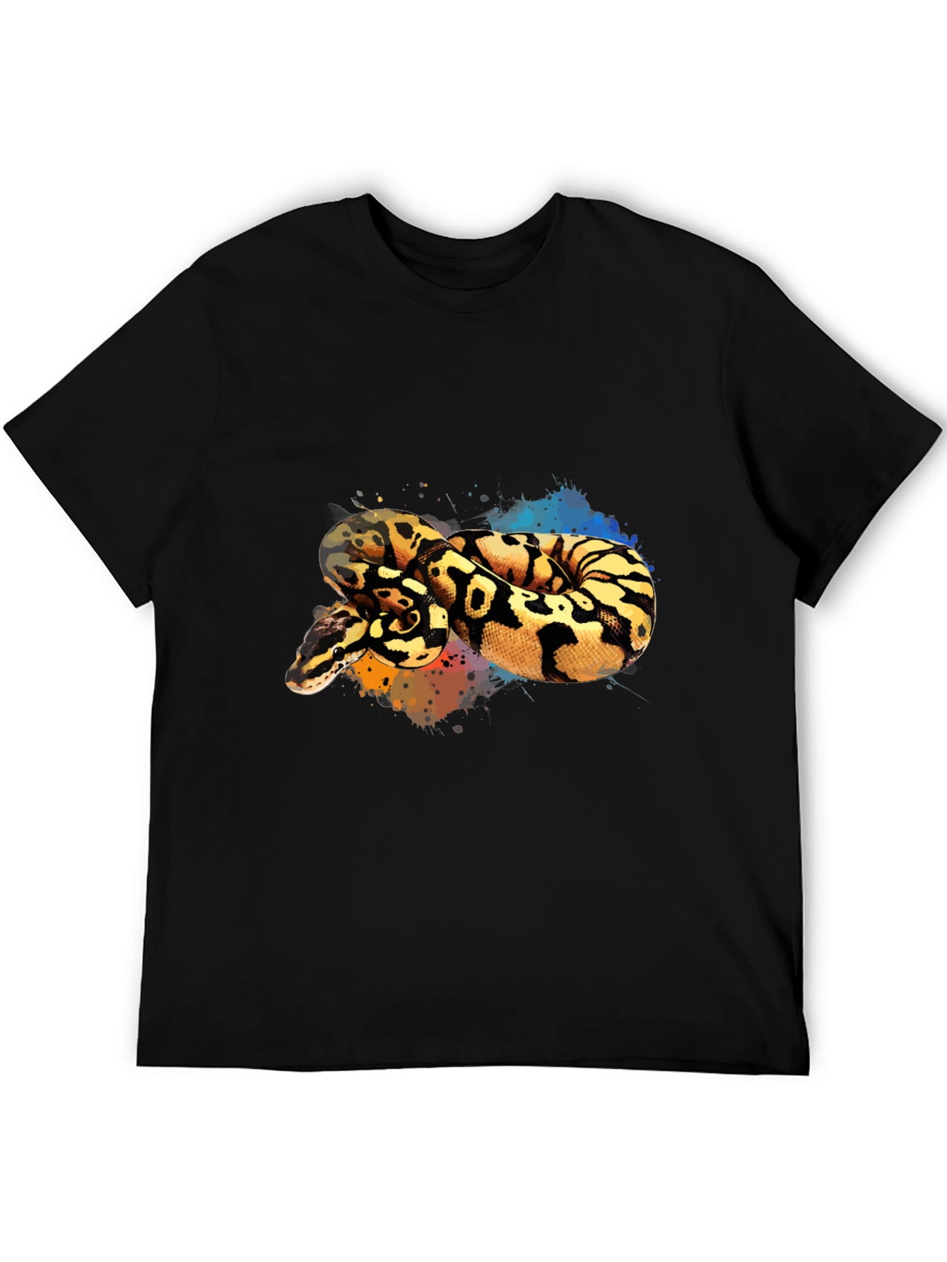 Black Python Snake Graphic Tee - Cool Reptile Design view 5