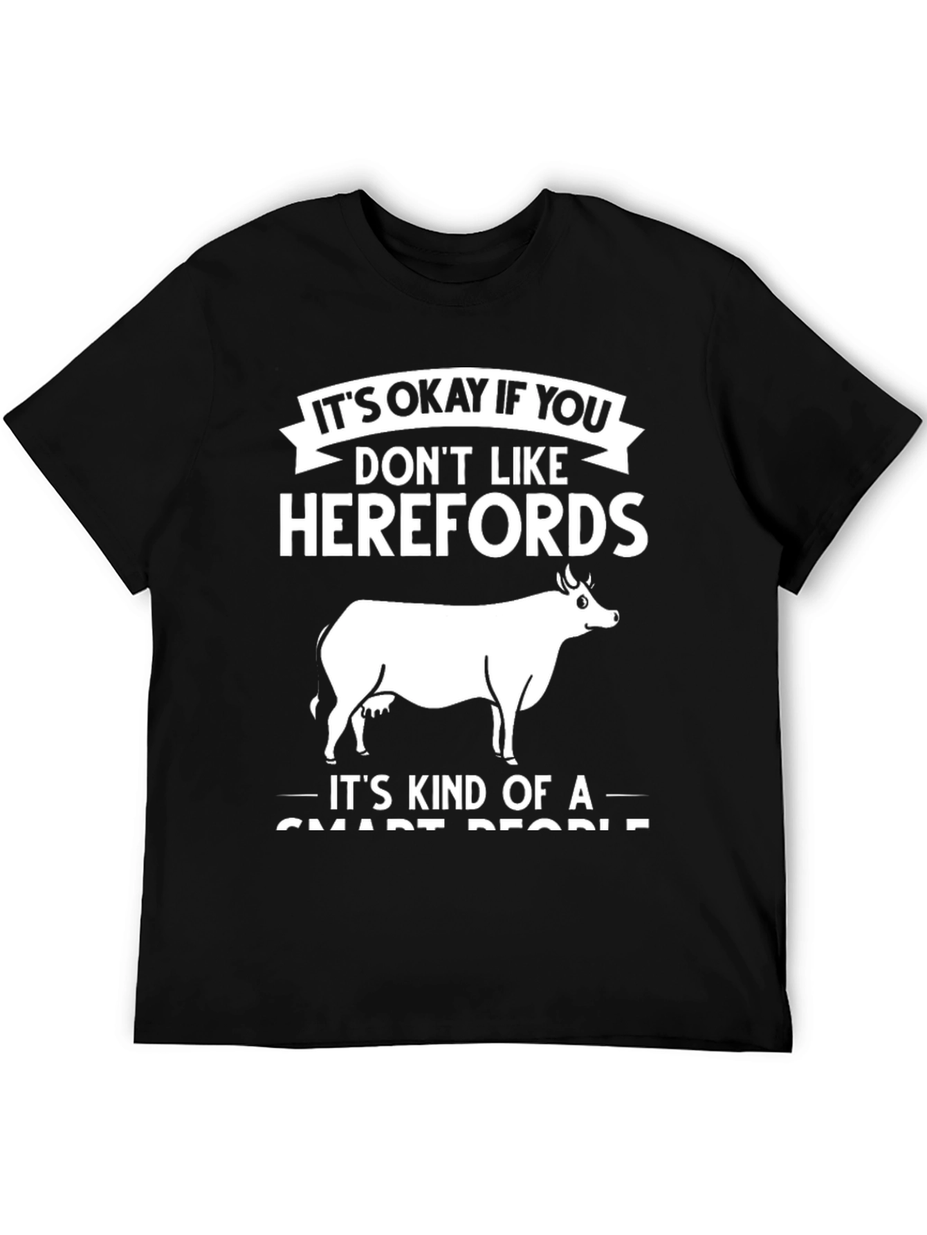 Black Herefords Cow T-Shirt, Smart People Tee view 5