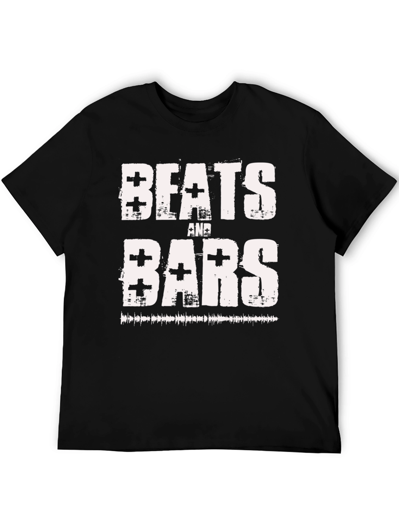 Black Beats and Bars Graphic Tee - Cool Music Lover T-Shirt view 5