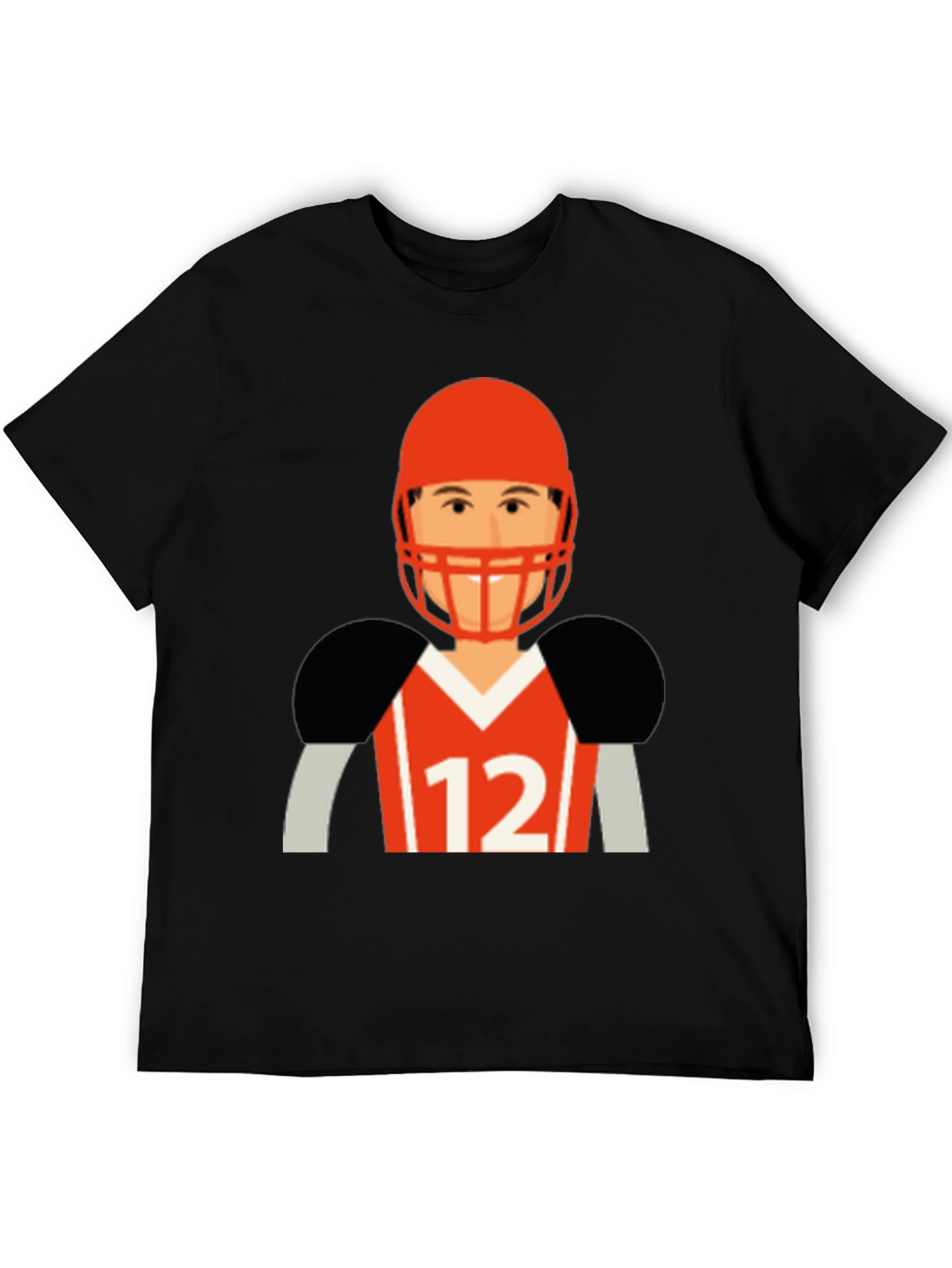 Black Football Player Graphic T-Shirt view 5