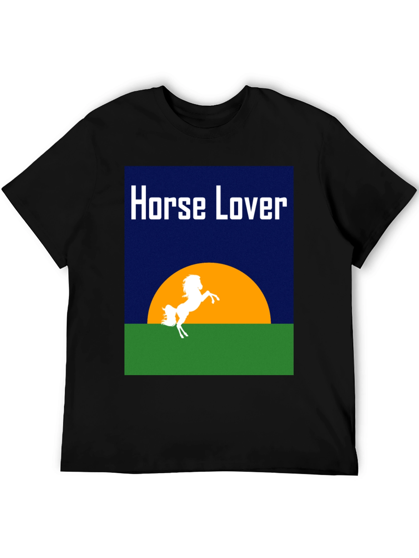 Black Horse Lover Graphic T-Shirt - Equestrian Design view 5