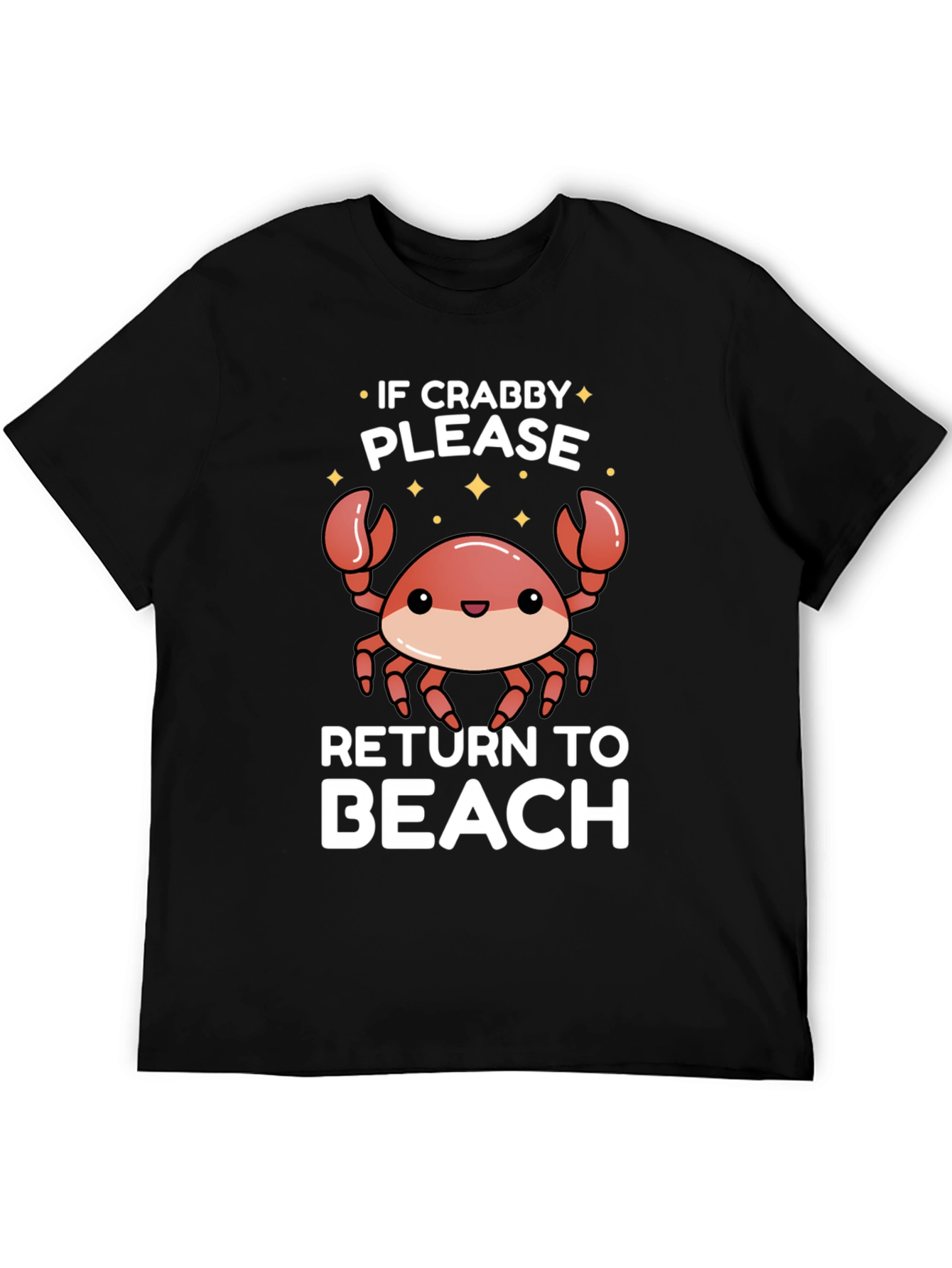Black If Crabby Please Return To Beach T-Shirt view 5
