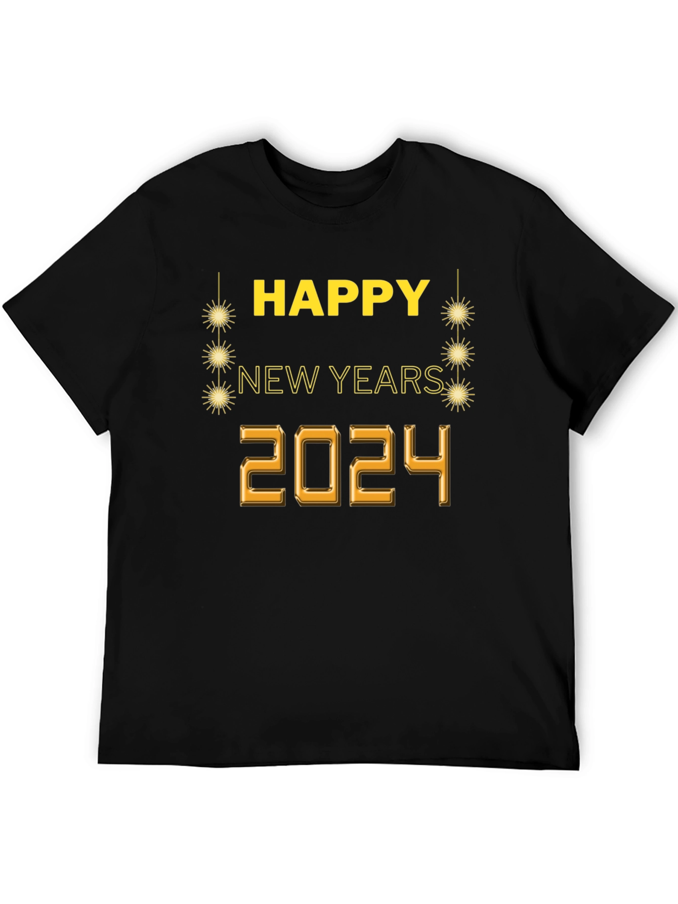 Black Happy New Year 2024 Graphic Tee view 5