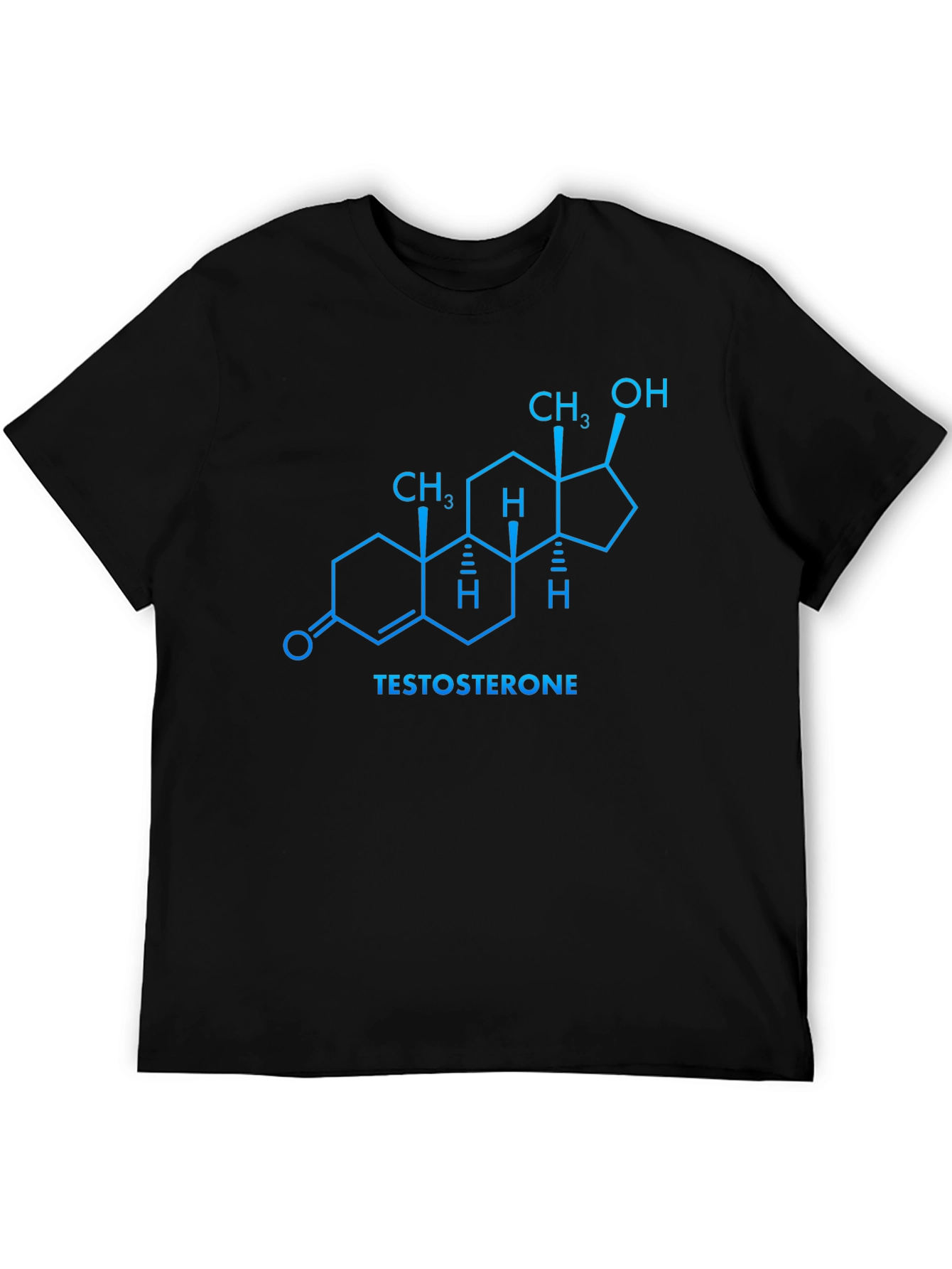 Black Testosterone Molecule T-Shirt - Science Tee view 5