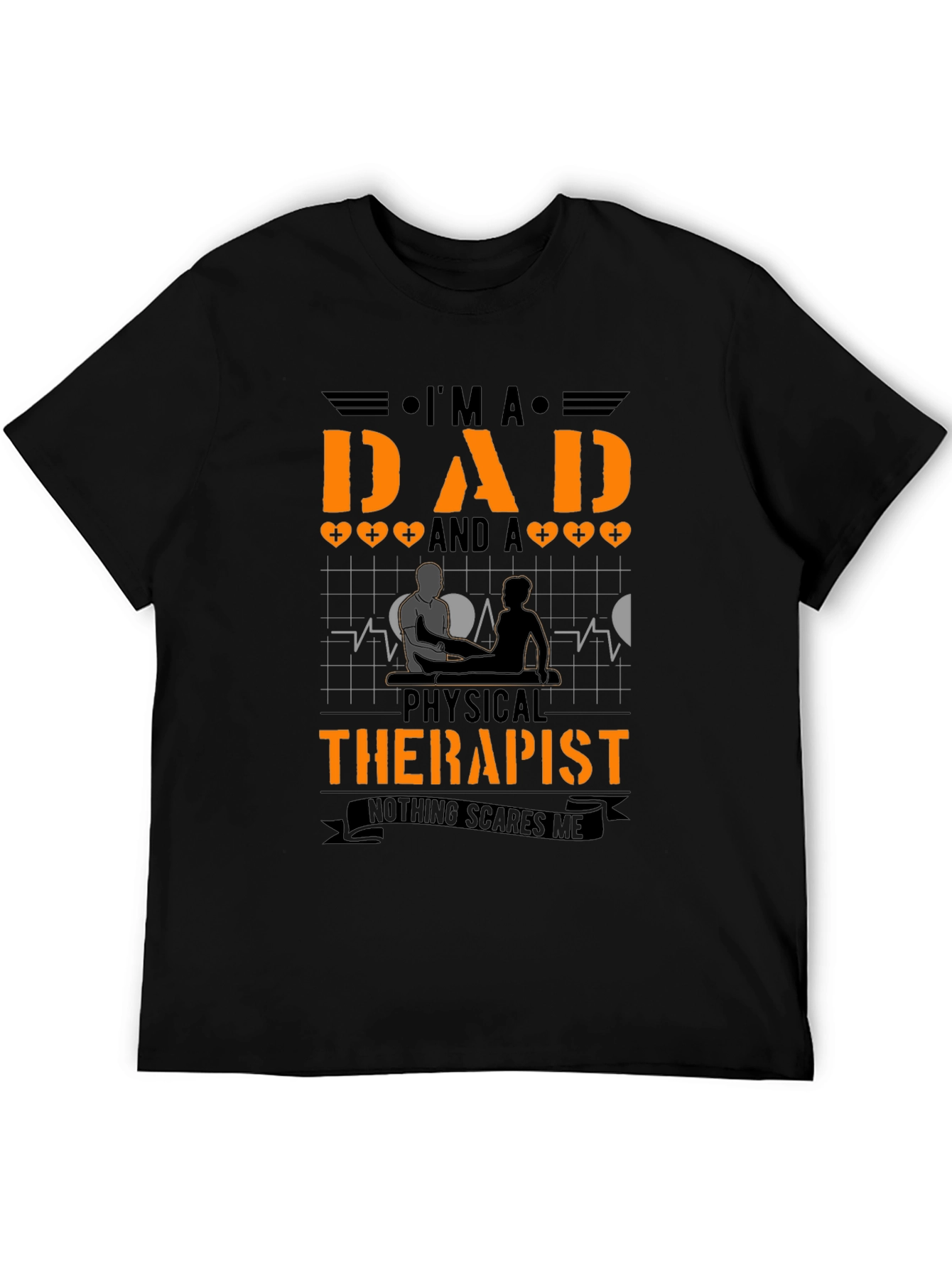 Black Dad Physical Therapist T-Shirt view 5