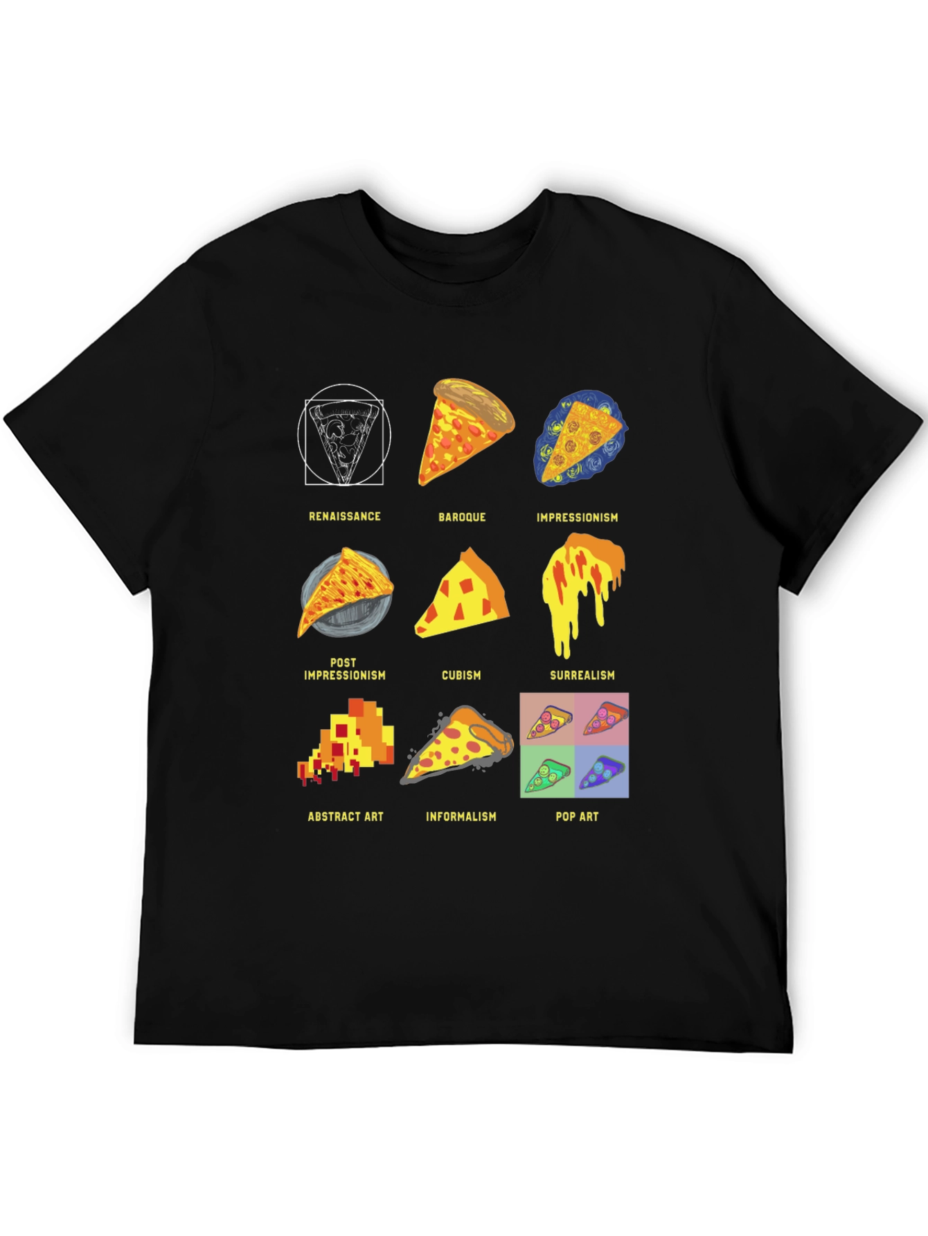 Pizza Art Styles T-Shirt: Renaissance to Pop Art! - 5