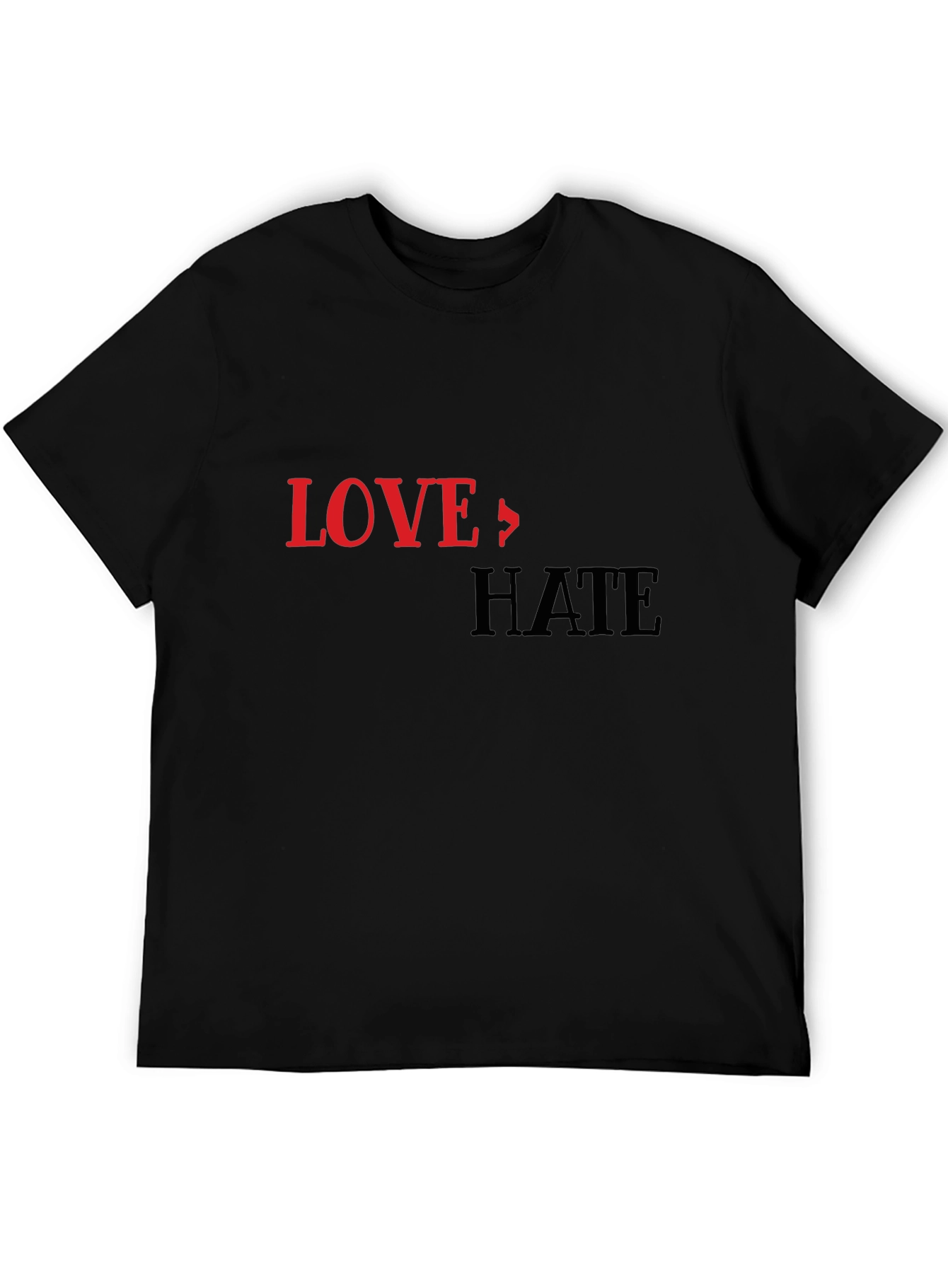 Black Love To Hate Graphic Print T-Shirt view 5
