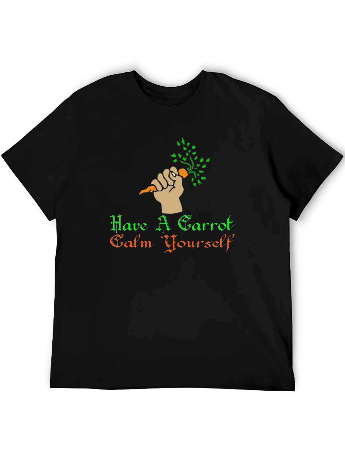 Black Have A Carrot Calm Yourself T-Shirt view 5