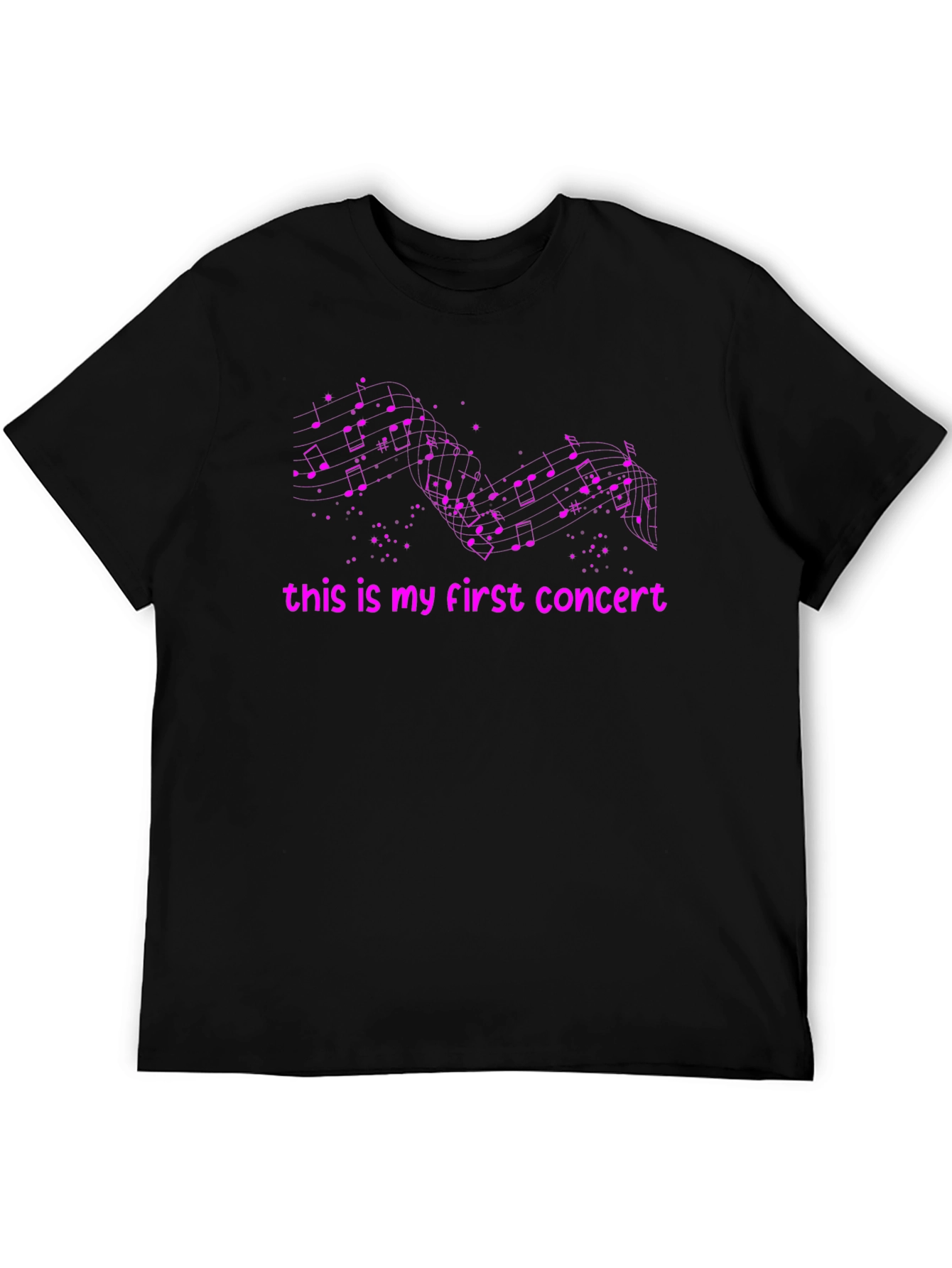 Black First Concert Music Note T-Shirt view 5