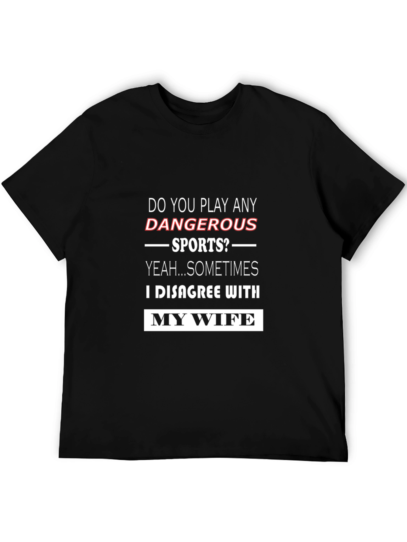 Black Humorous "Dangerous Sports" Graphic Tee view 5