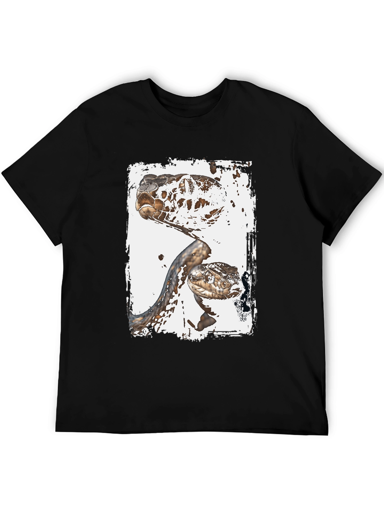 Black Snake T-Shirt: Reptile Art Graphic Tee view 5