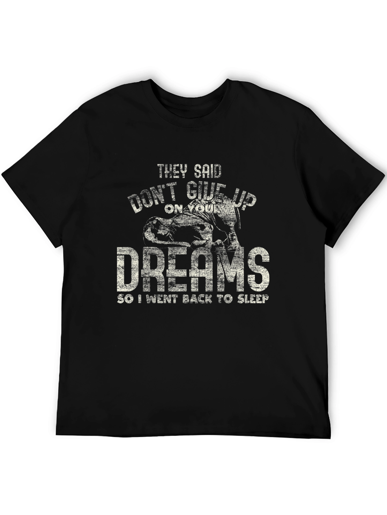 Black Funny Dreams Sleep T-Shirt view 5
