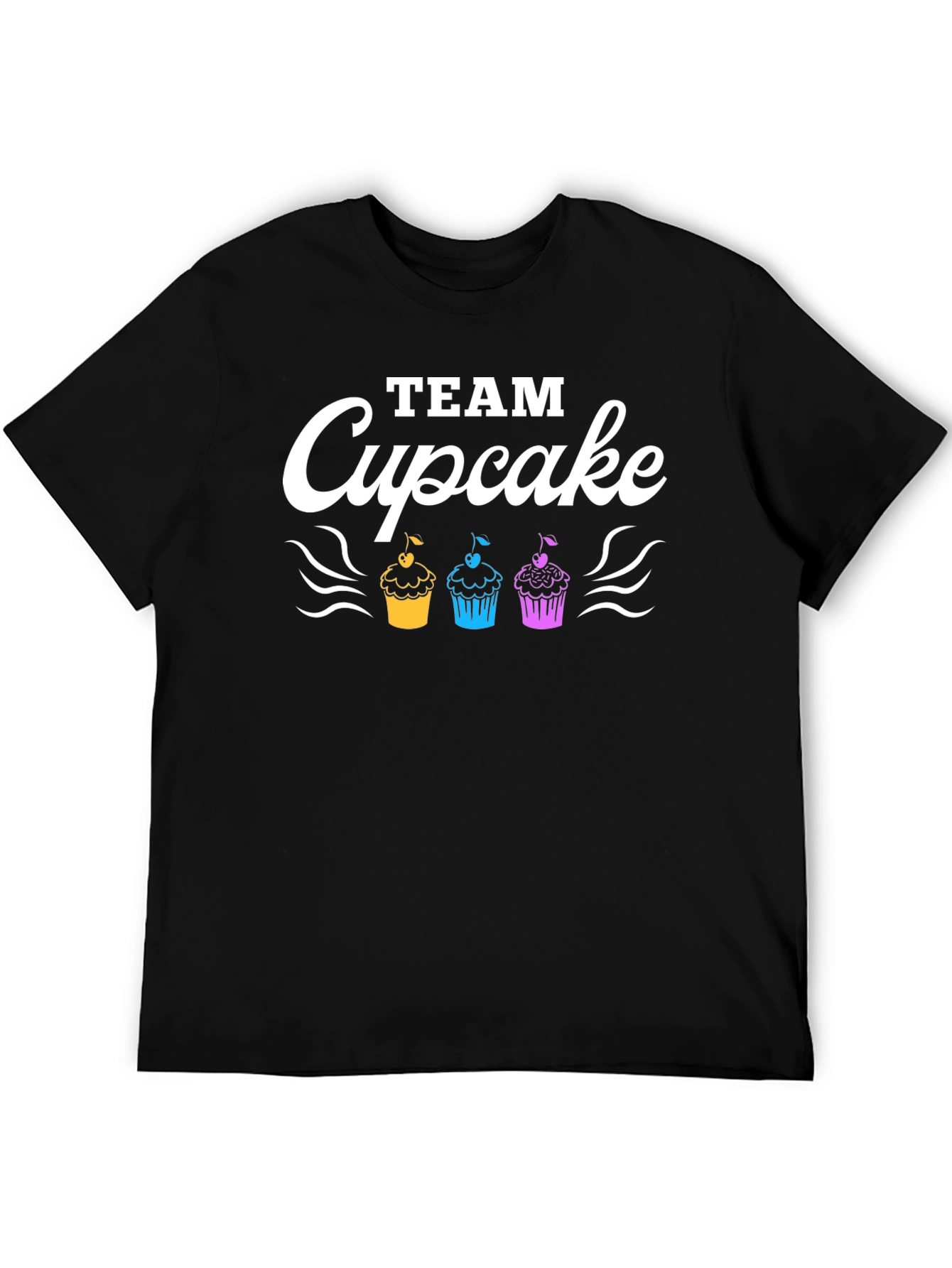 Black Team Cupcake T-Shirt - Fun Graphic Tee view 5
