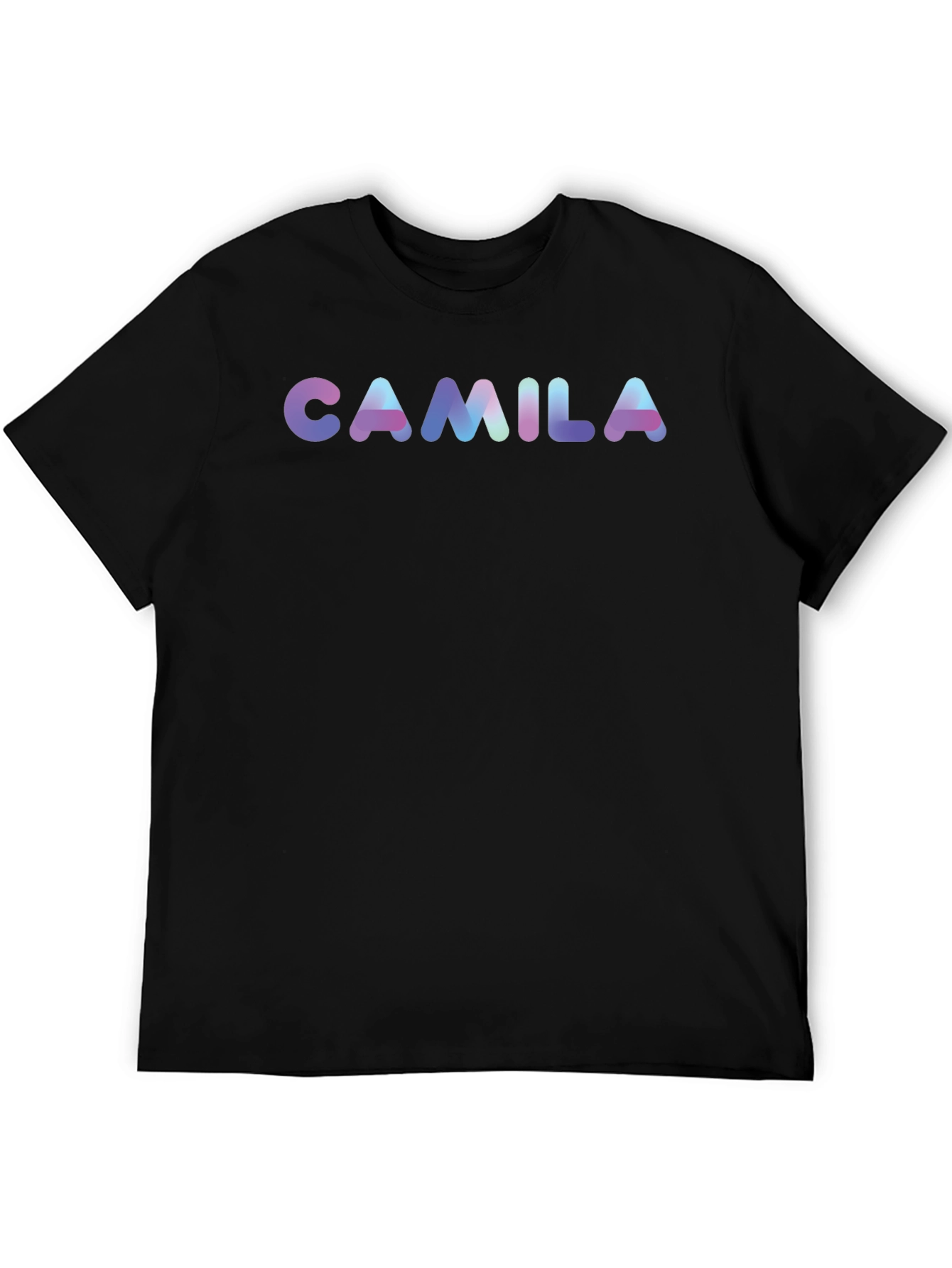 Black Camila Personalized Black Cotton Graphic T-Shirt view 5