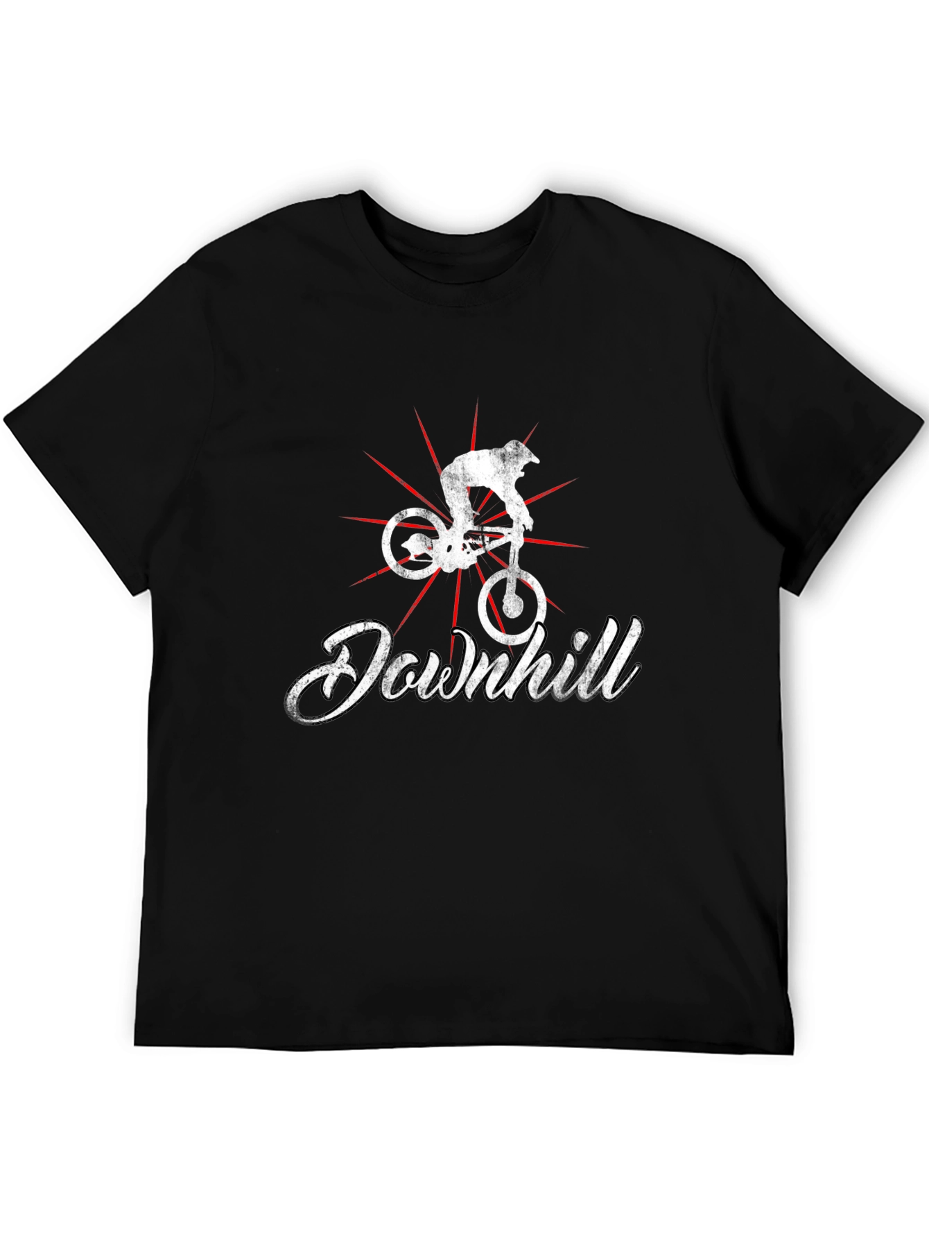 Black Downhill Biker T-Shirt - Black Graphic Tee view 5