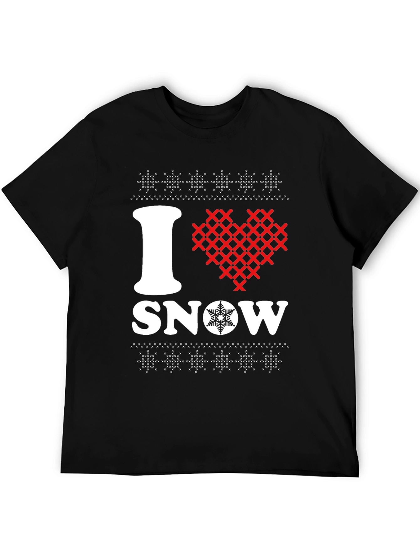 Black I Love Snow T-Shirt view 5