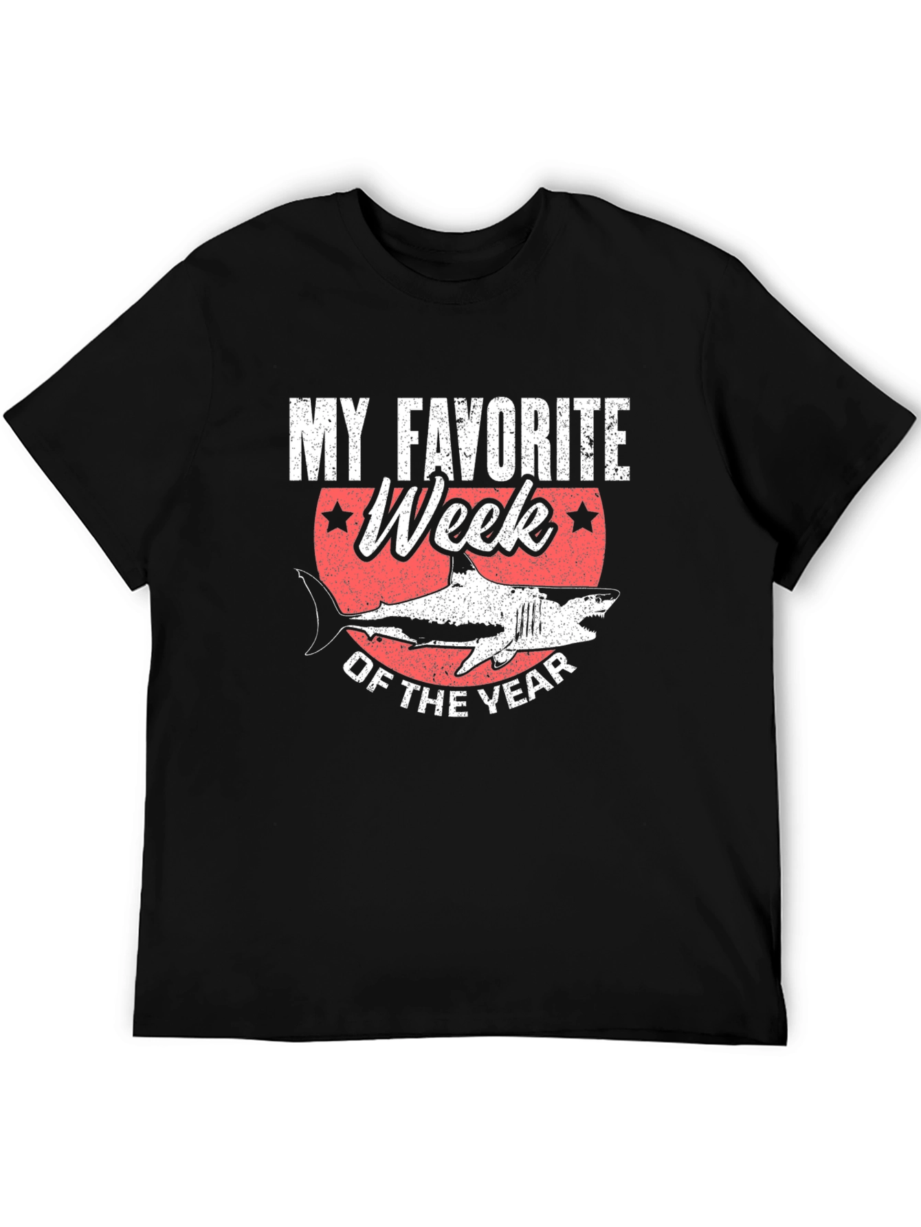 Black My Favorite Week of The Year Shark T-Shirt view 5