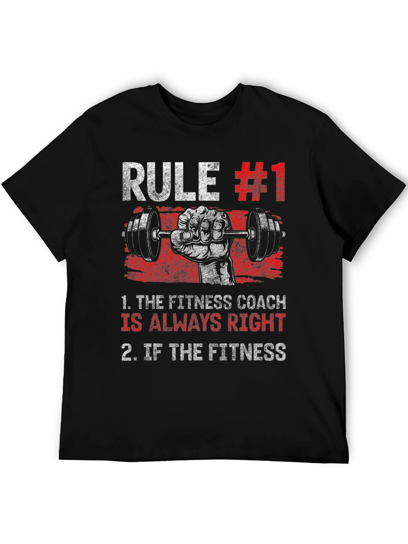Black Rule #1 Fitness Coach T-Shirt - Workout Gym Tee view 5