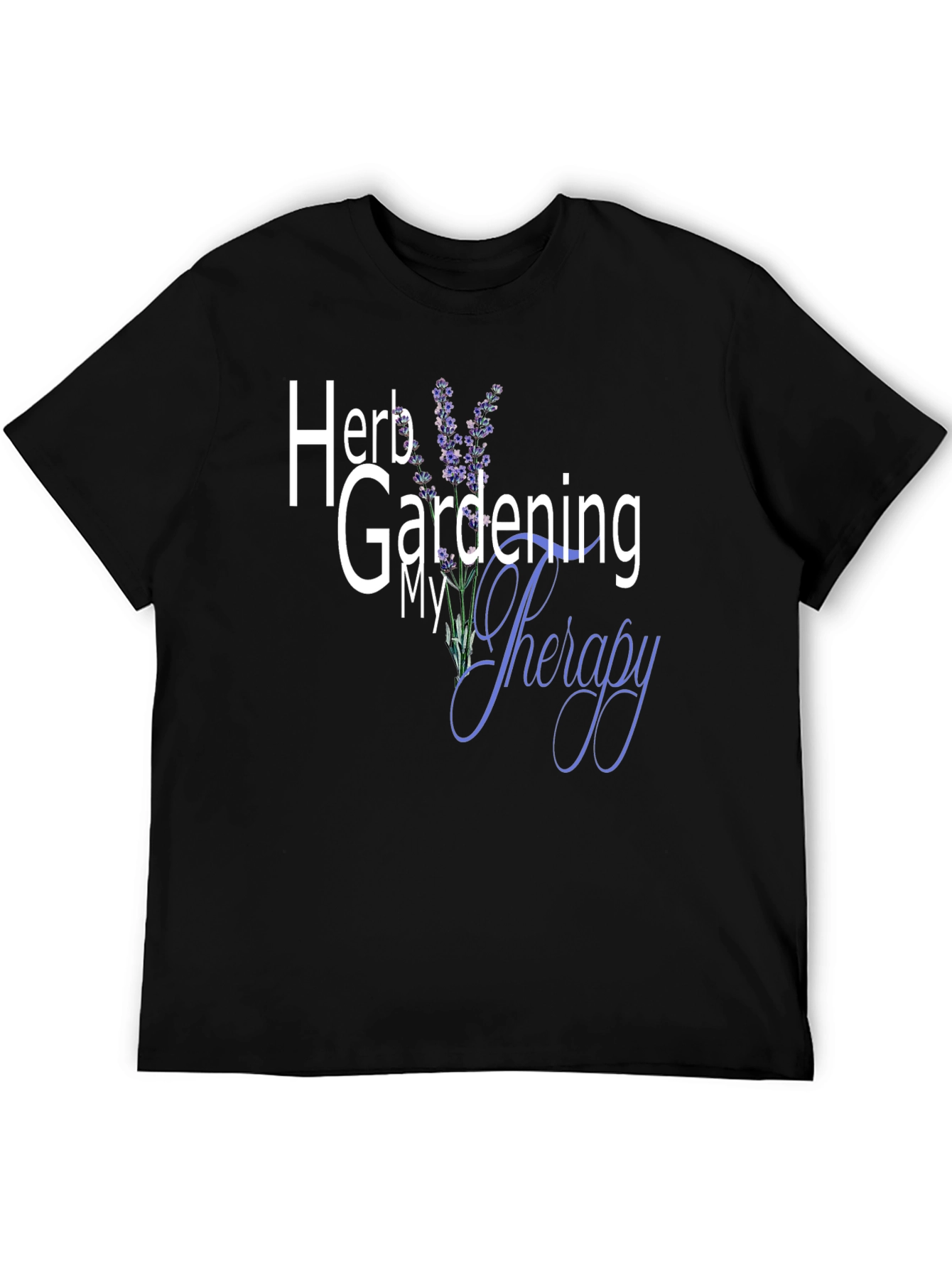 Black Herb Gardening My Therapy Graphic Tee view 5