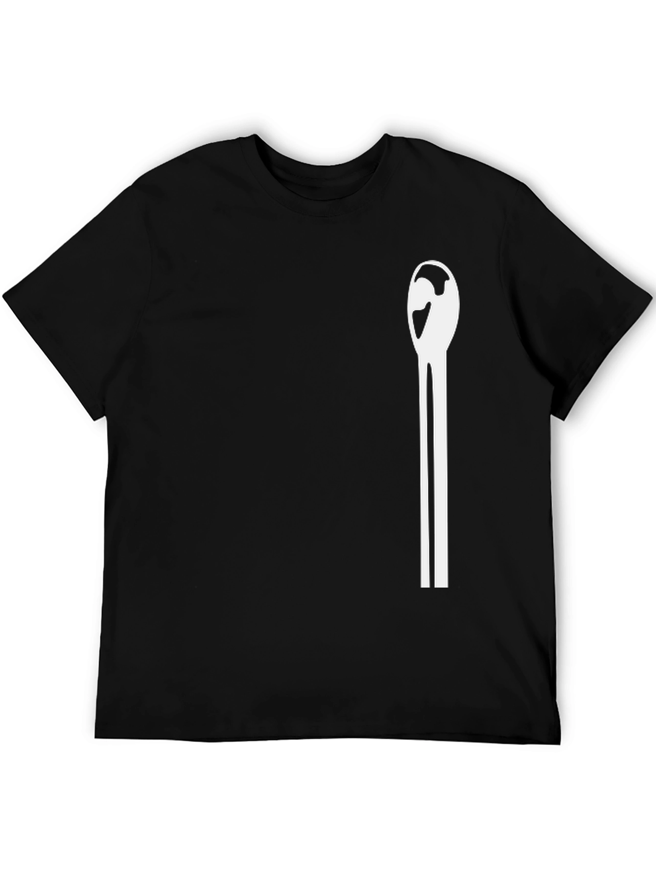Black Minimalist Graphic Tee - Black Cotton Blend T-Shirt view 5