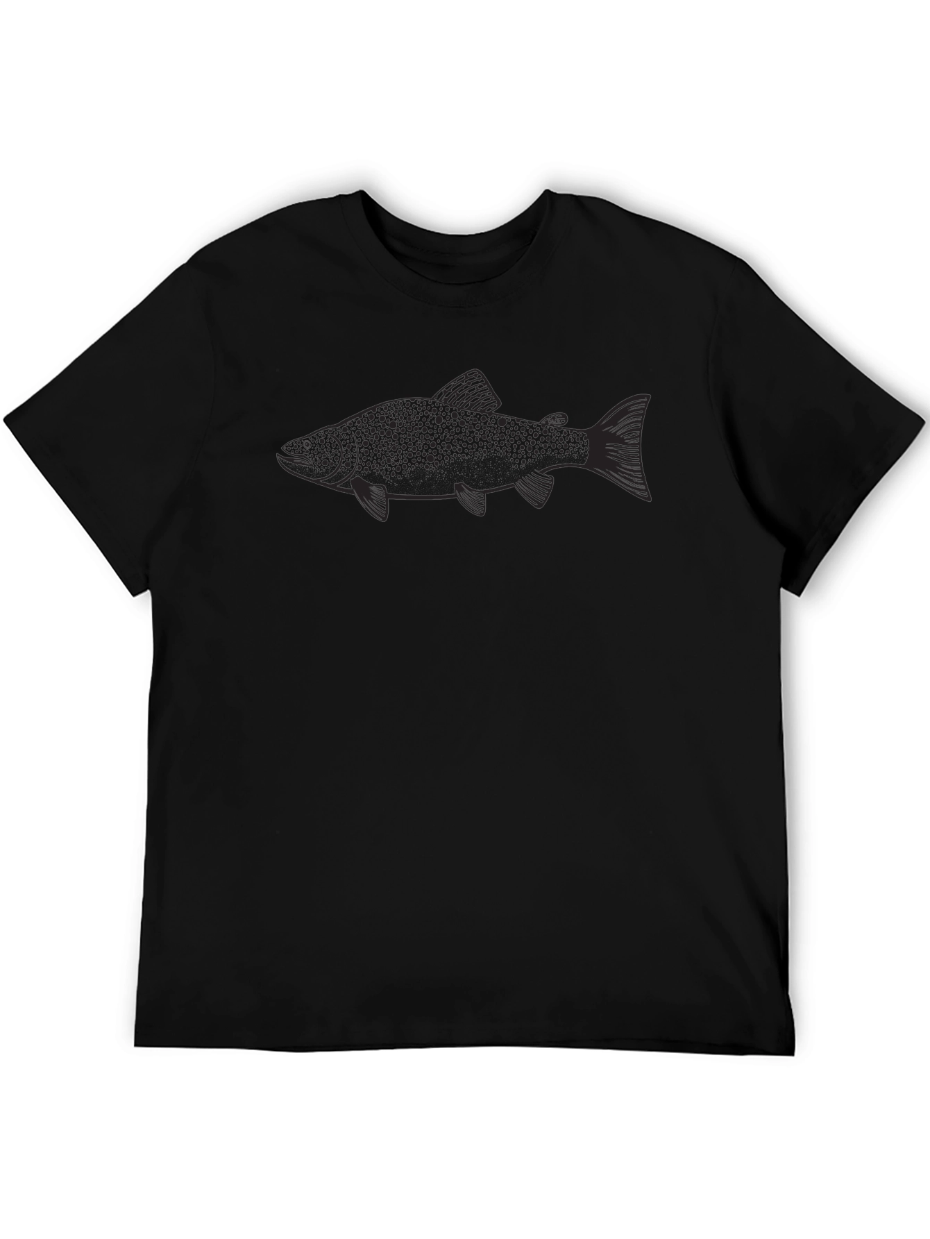 Black Men's Black Trout Graphic T-Shirt view 5