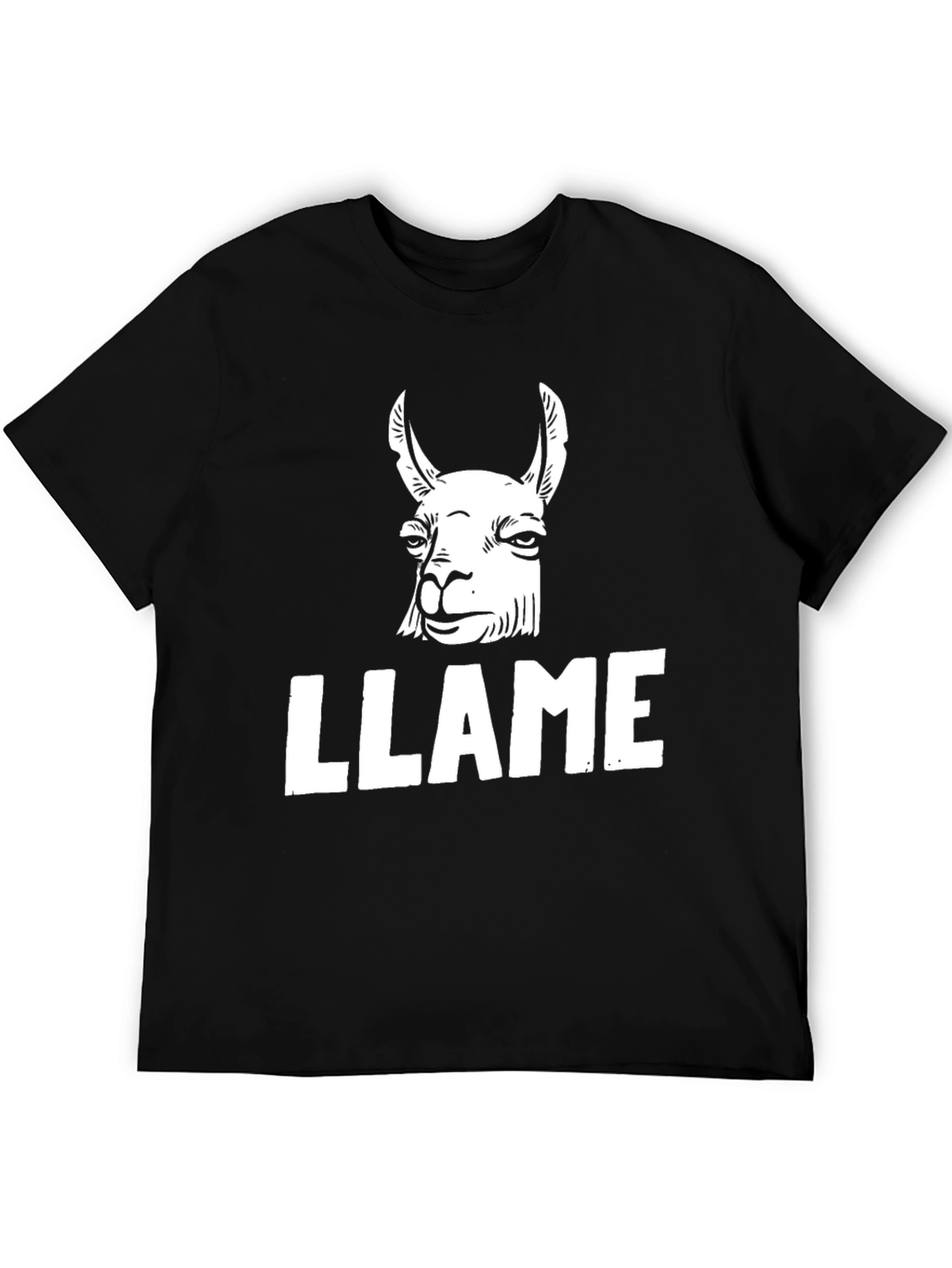 Black Llama Graphic Print Black T-Shirt view 5