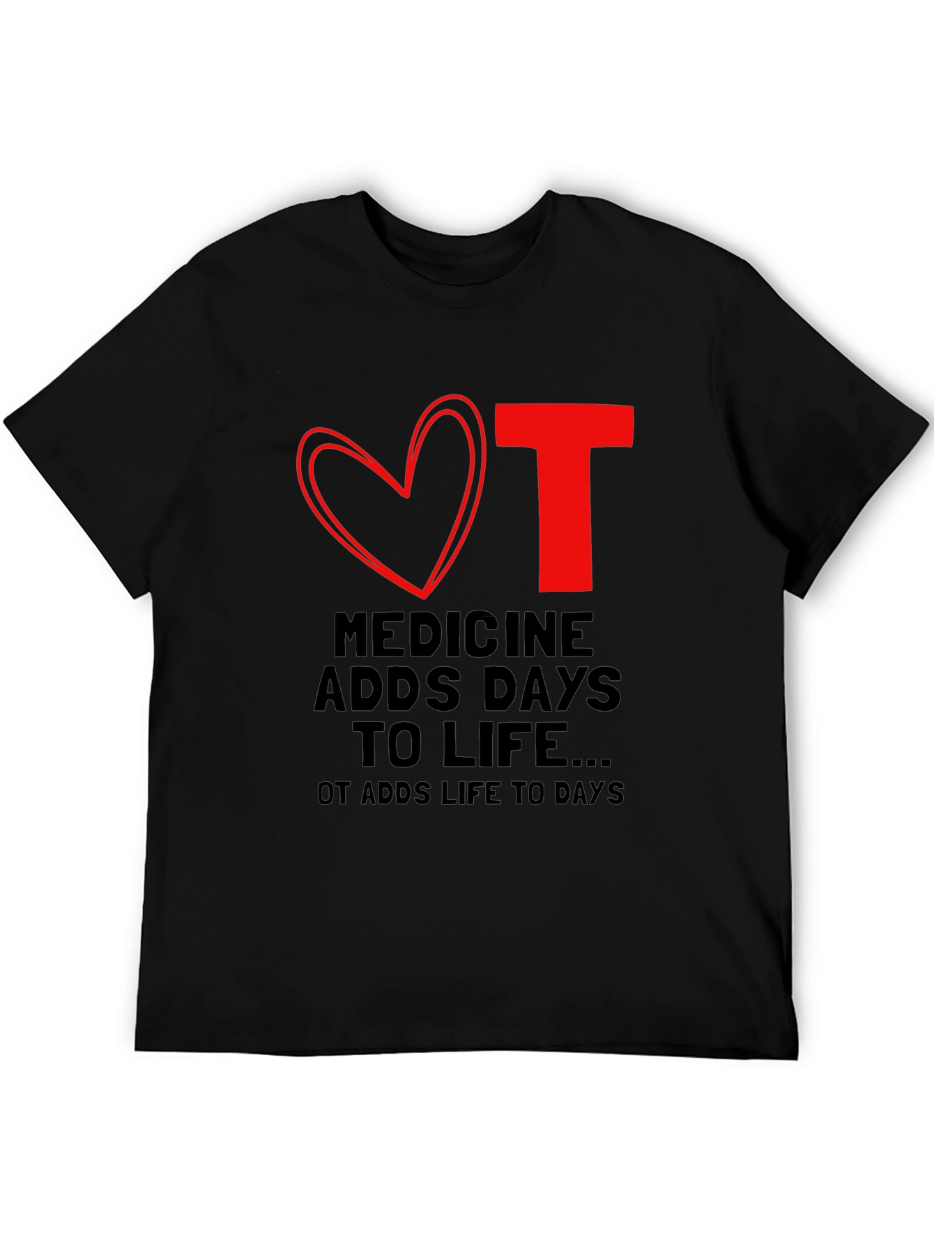 Black Occupational Therapy OT Love Heart T-Shirt view 5