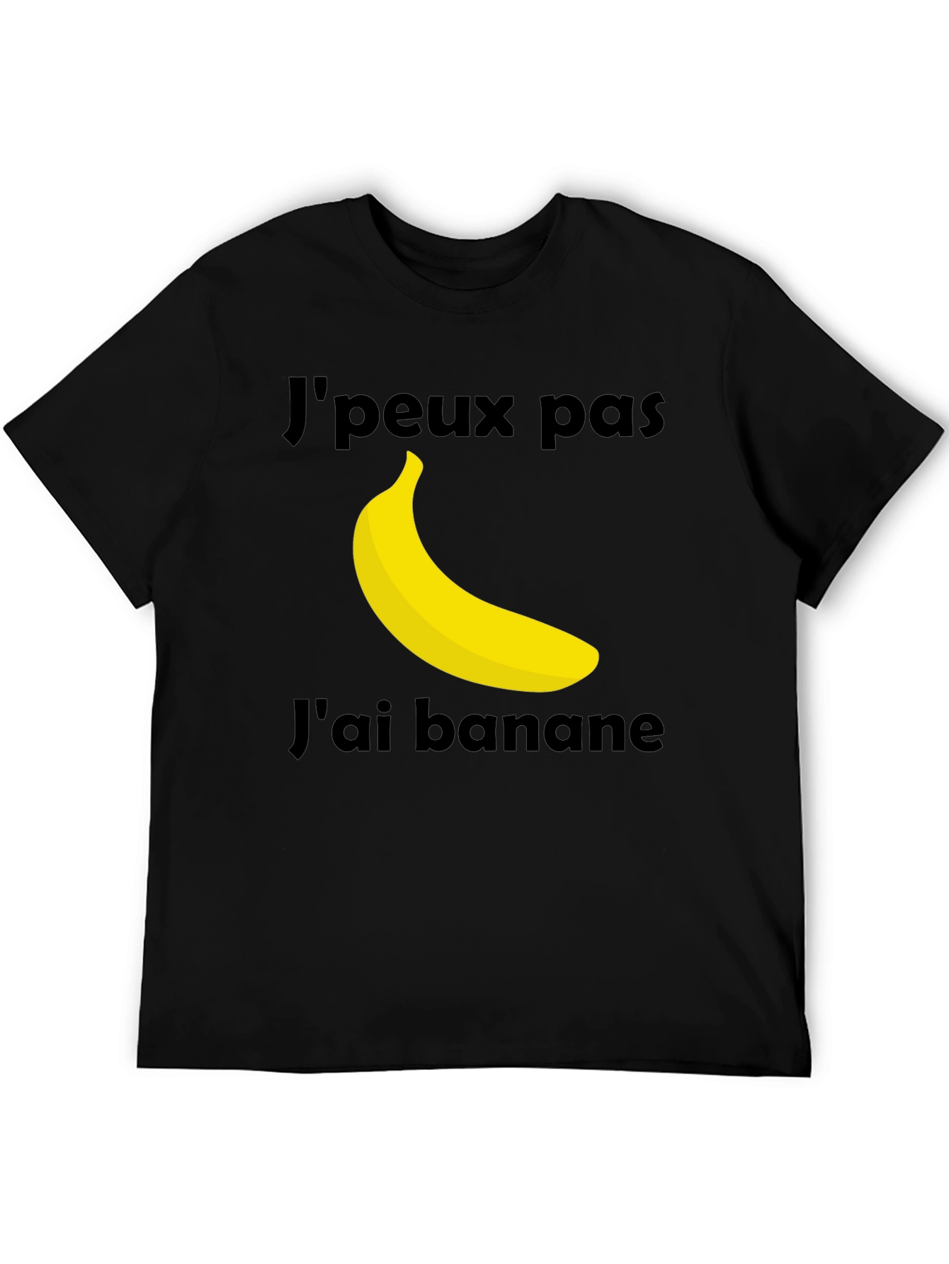 Black J'peux Pas J'ai Banane T-Shirt - Funny French Banana Tee view 5