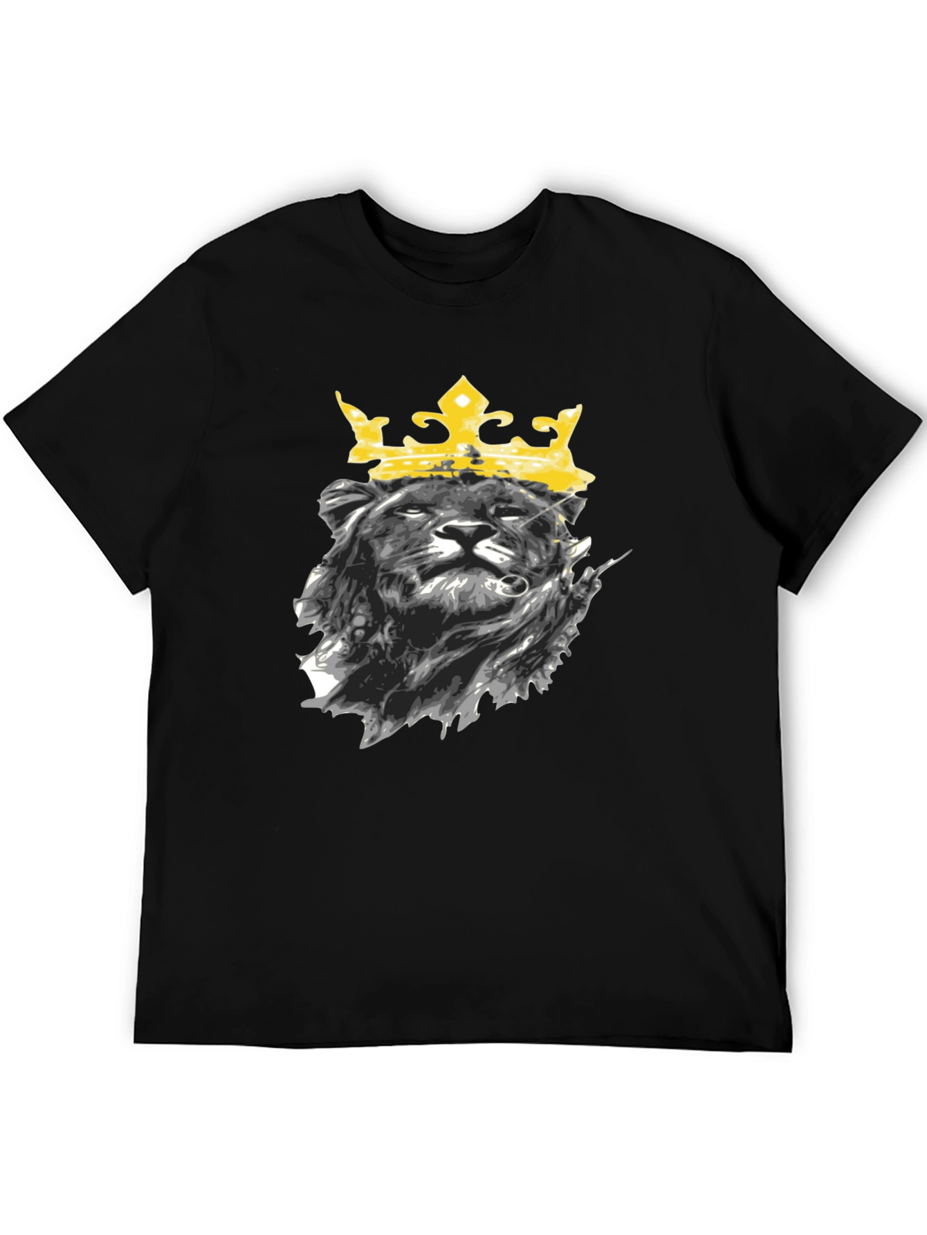 Black Lion King Graphic Tee - Black Cotton T-Shirt view 5