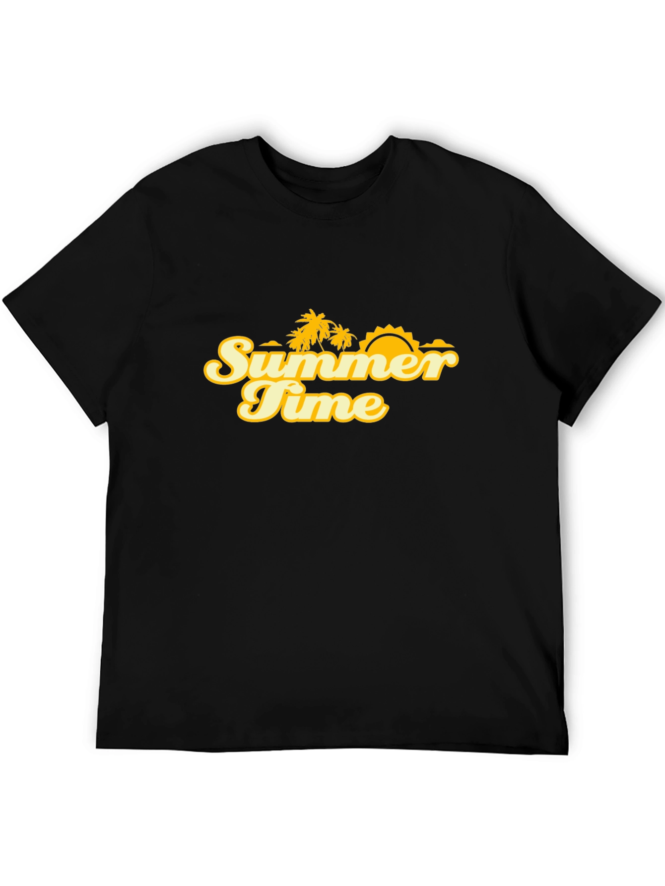 Black Summer Time Graphic Tee - Black Cotton Blend view 5