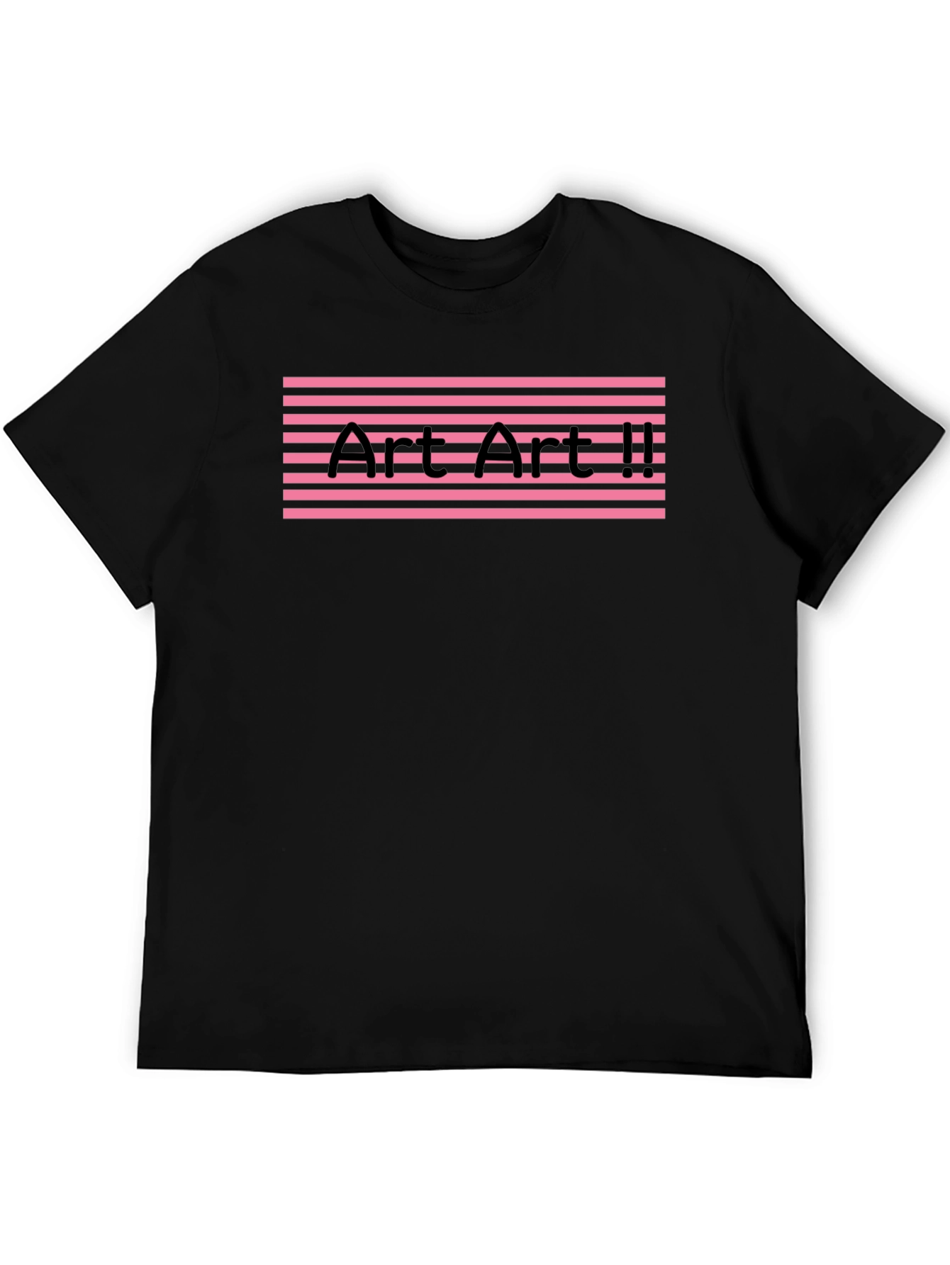 Black Art Art II Graphic Tee - Pink Stripes, Black T-Shirt view 5
