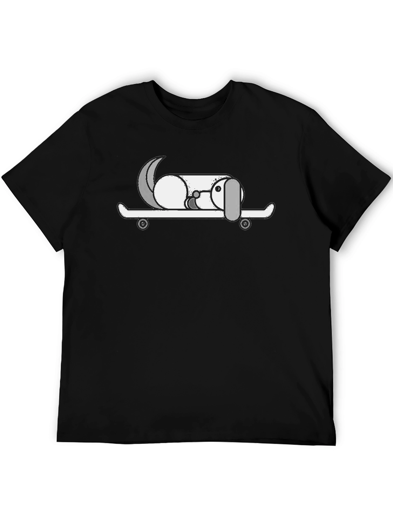 Black Dog on Skateboard Graphic T-Shirt view 5