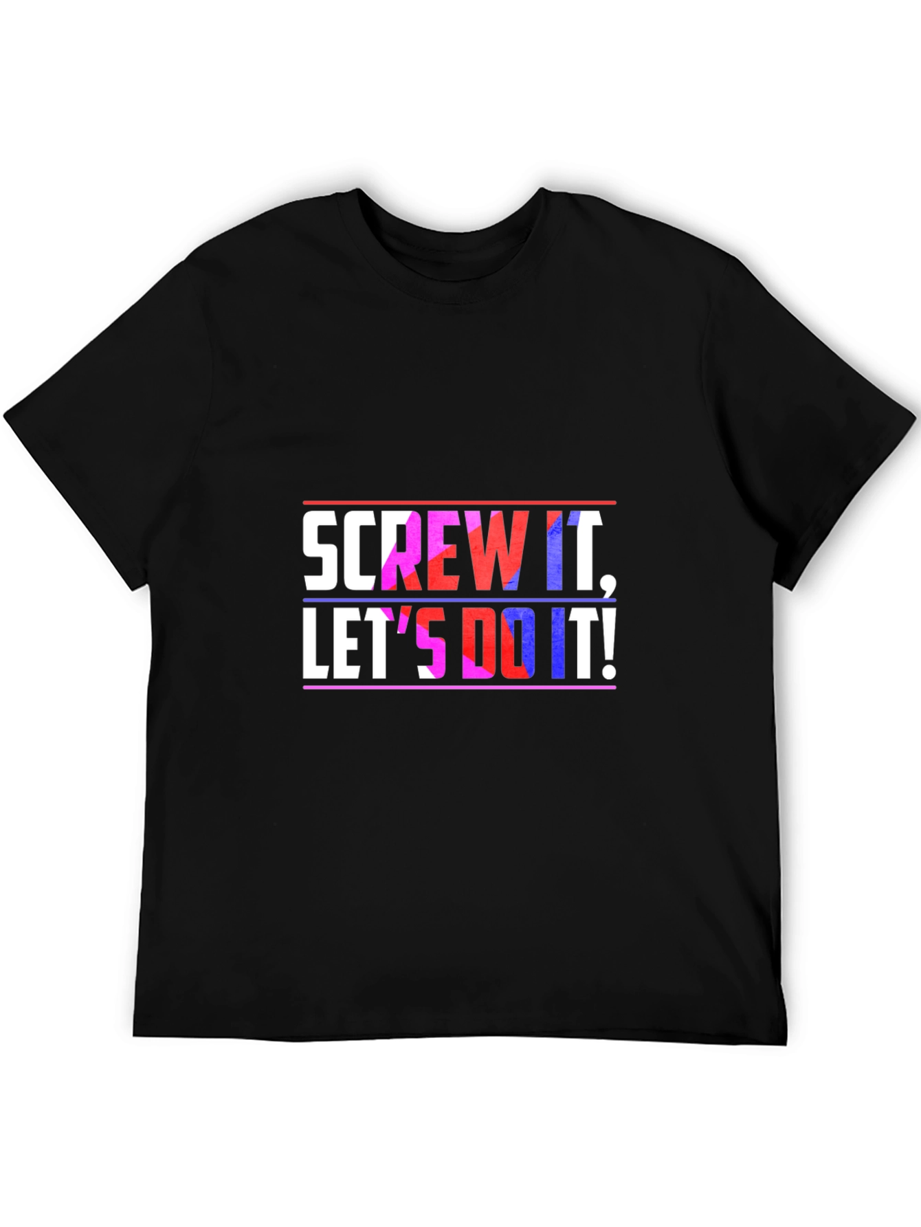 Black Screw It, Let's Do It! Graphic Tee view 5