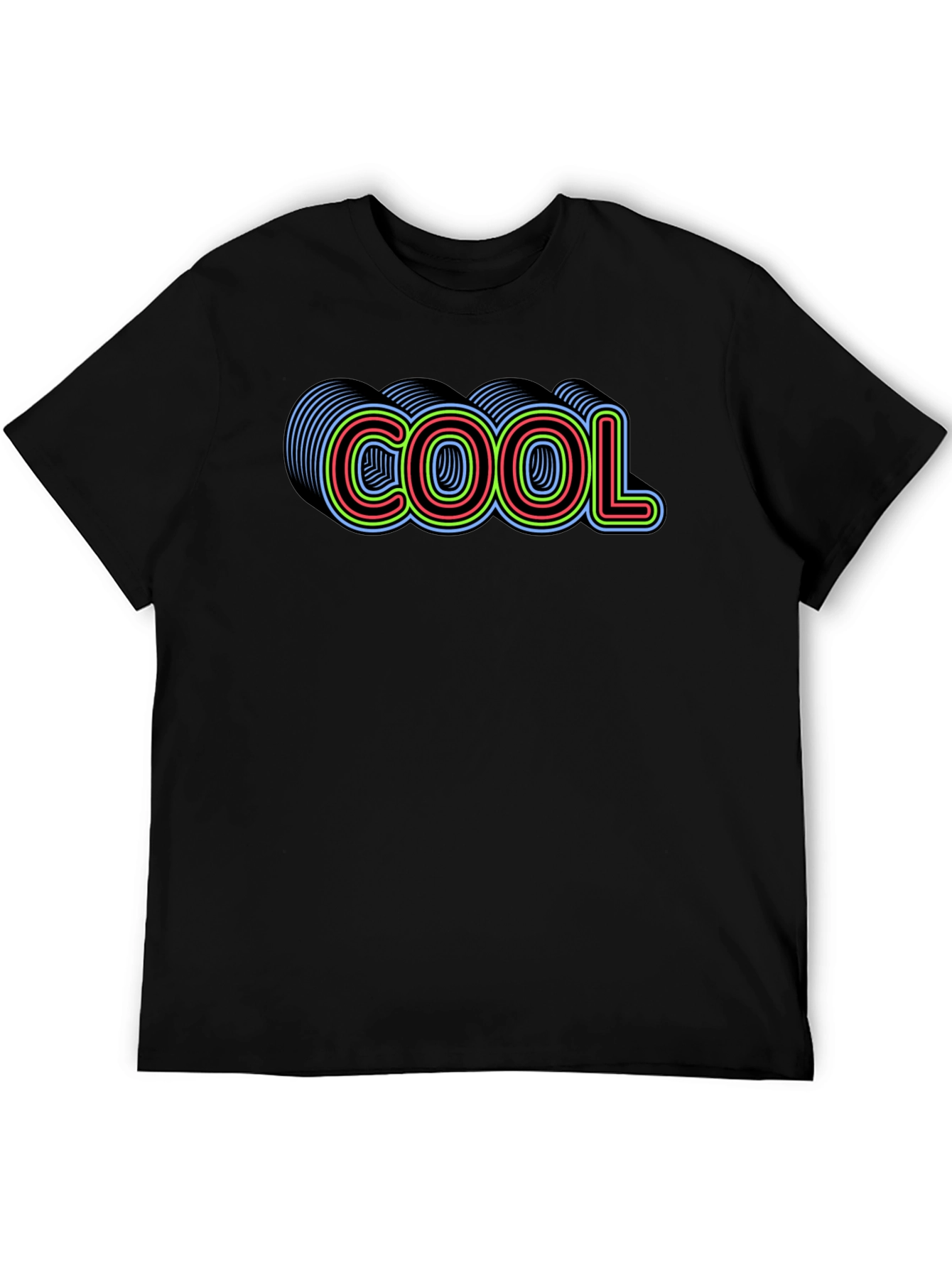 Black Cool Graphic Print Black T-Shirt view 5