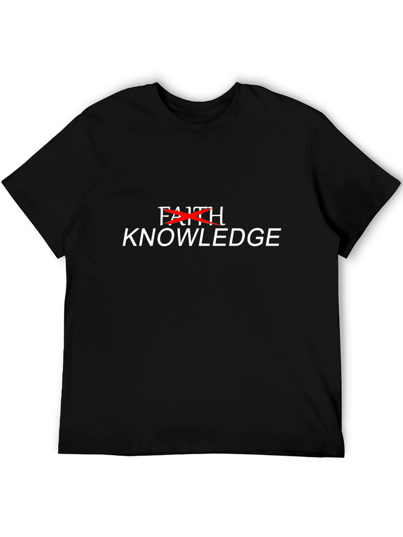 Black Faith Over Knowledge Graphic Tee - Mens Black view 5
