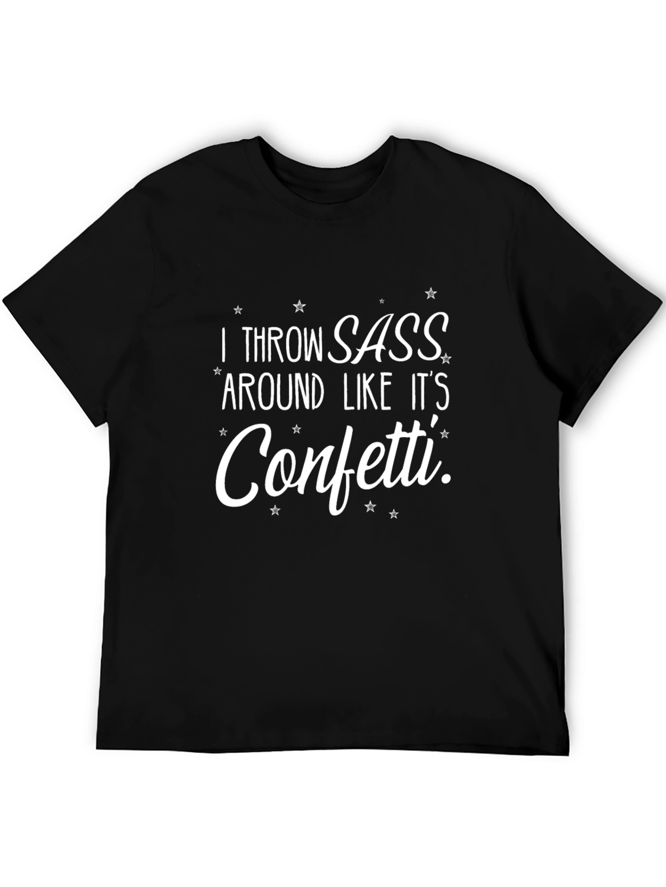 Black I Throw Sass T-Shirt - Funny Slogan Tee view 5