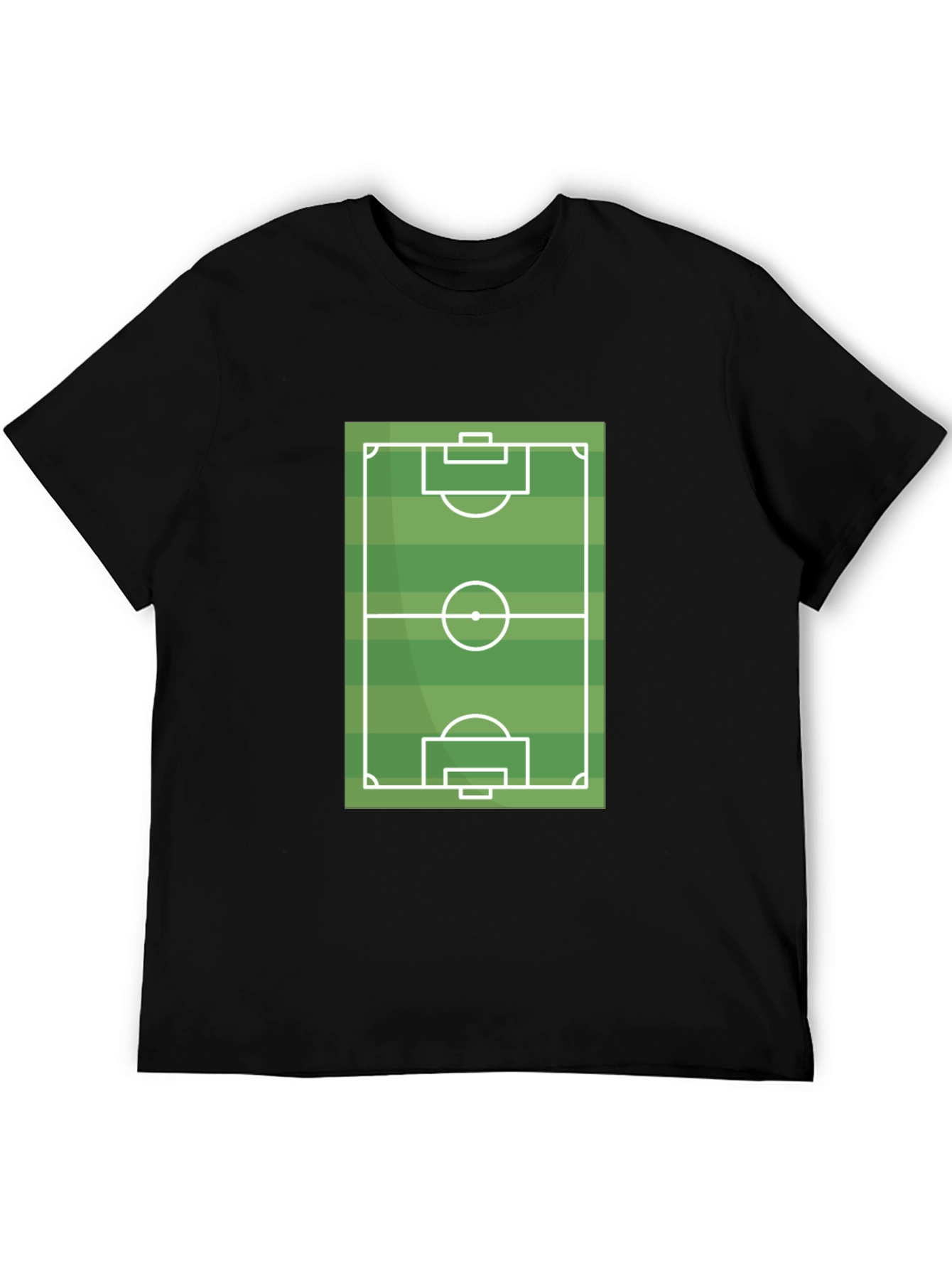 Black Soccer Field Graphic T-Shirt - Black Cotton Tee view 5