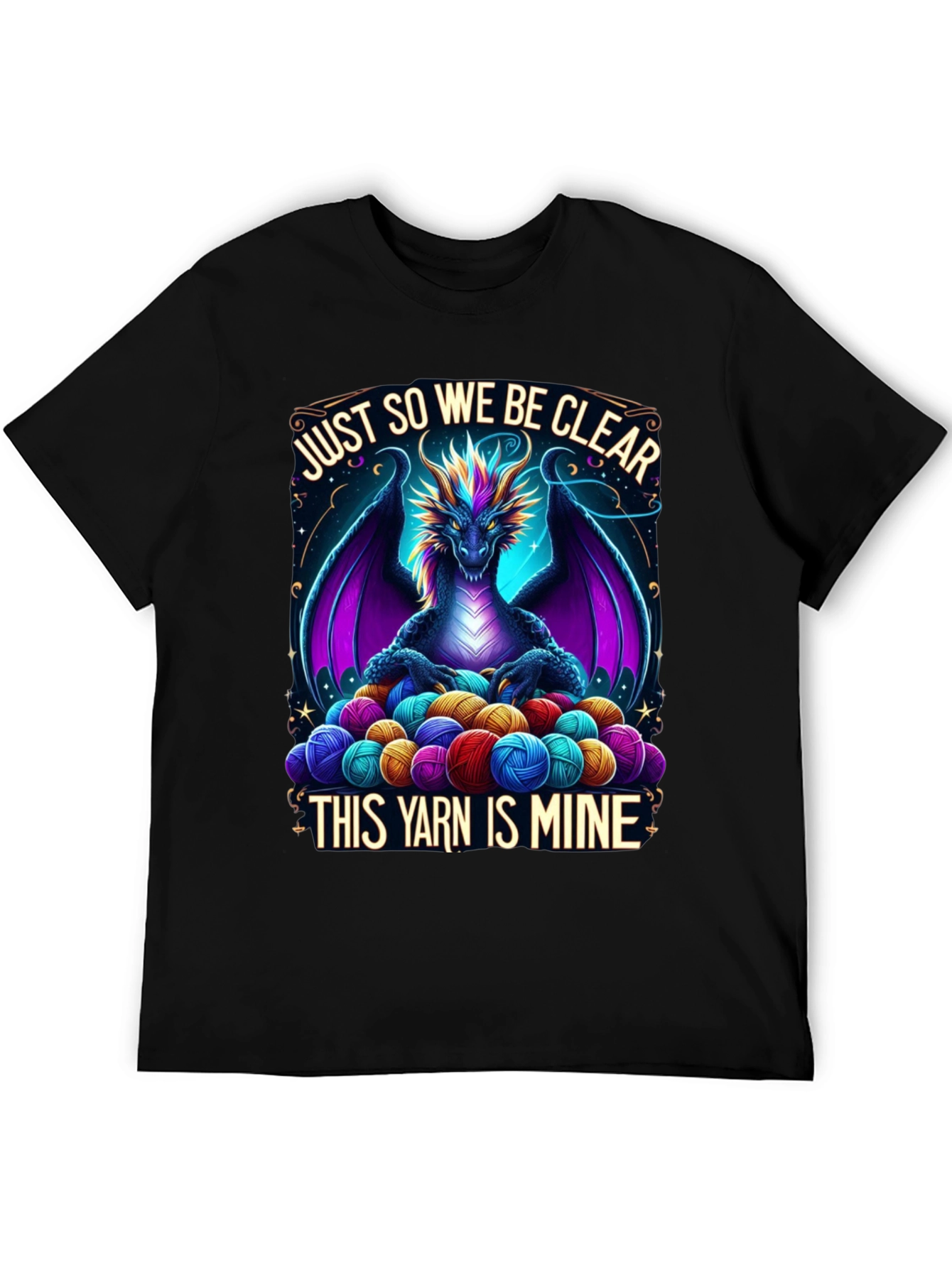 Black Dragon Yarn Lover T-Shirt - "This Yarn is Mine" view 5