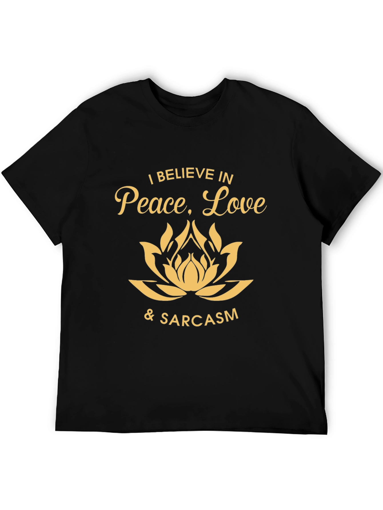 Black Peace Love & Sarcasm Graphic Tee - Black view 5