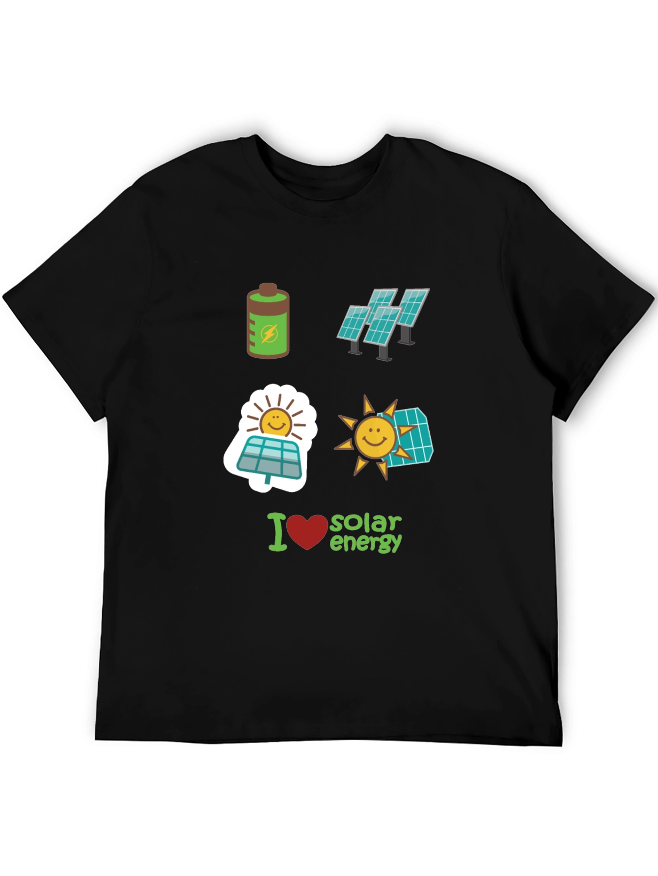 Black I Love Solar Energy Graphic Tee view 5