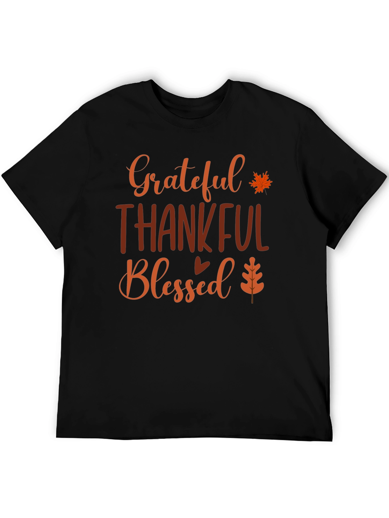 Black Grateful Thankful Blessed Graphic Tee view 5