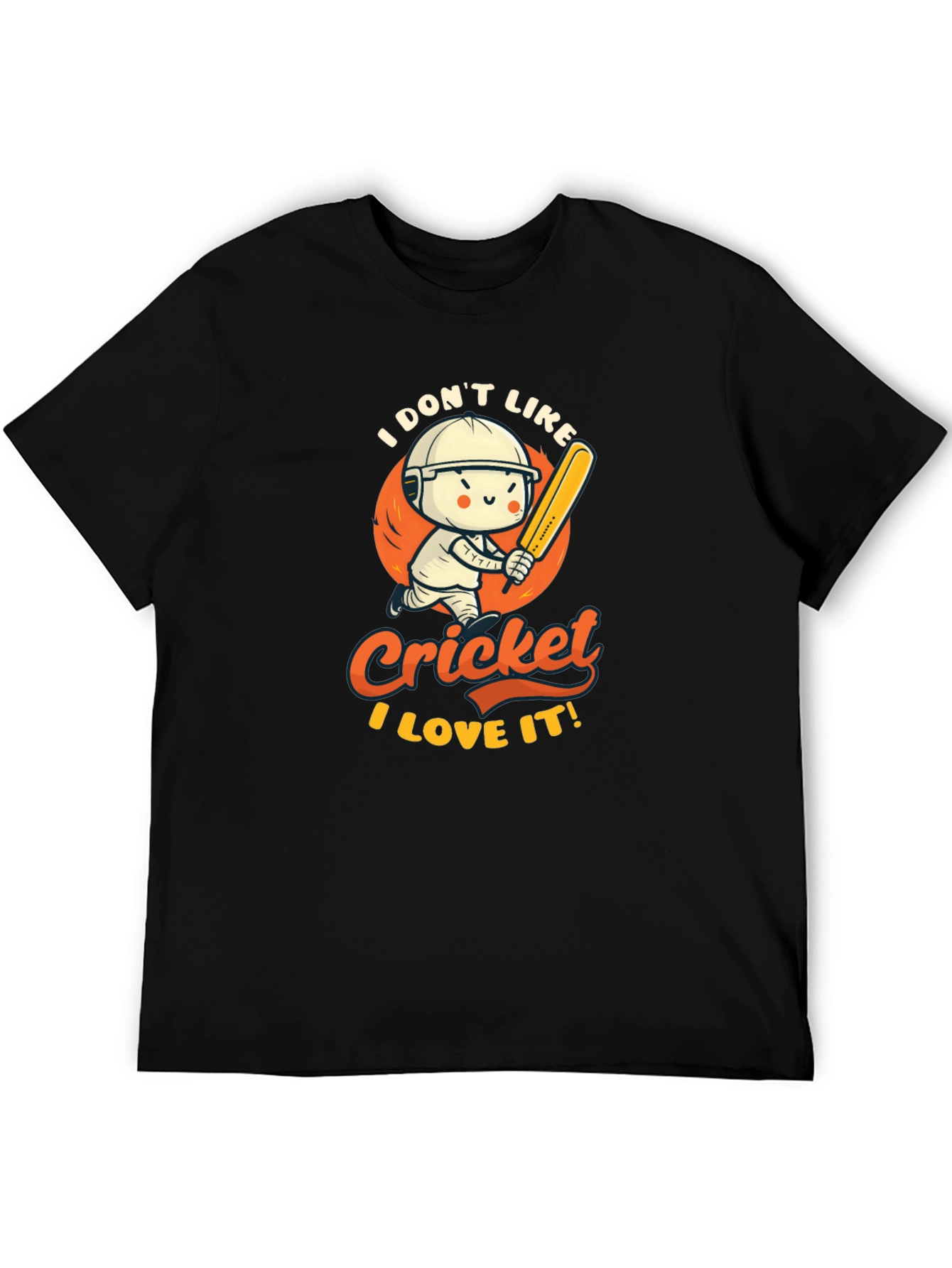 Black Cricket Lover Graphic T-Shirt - Sporty & Fun view 5