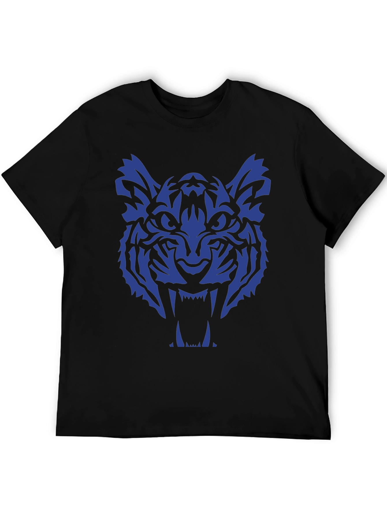 Black Tiger Graphic Tee - Bold Blue Design view 5