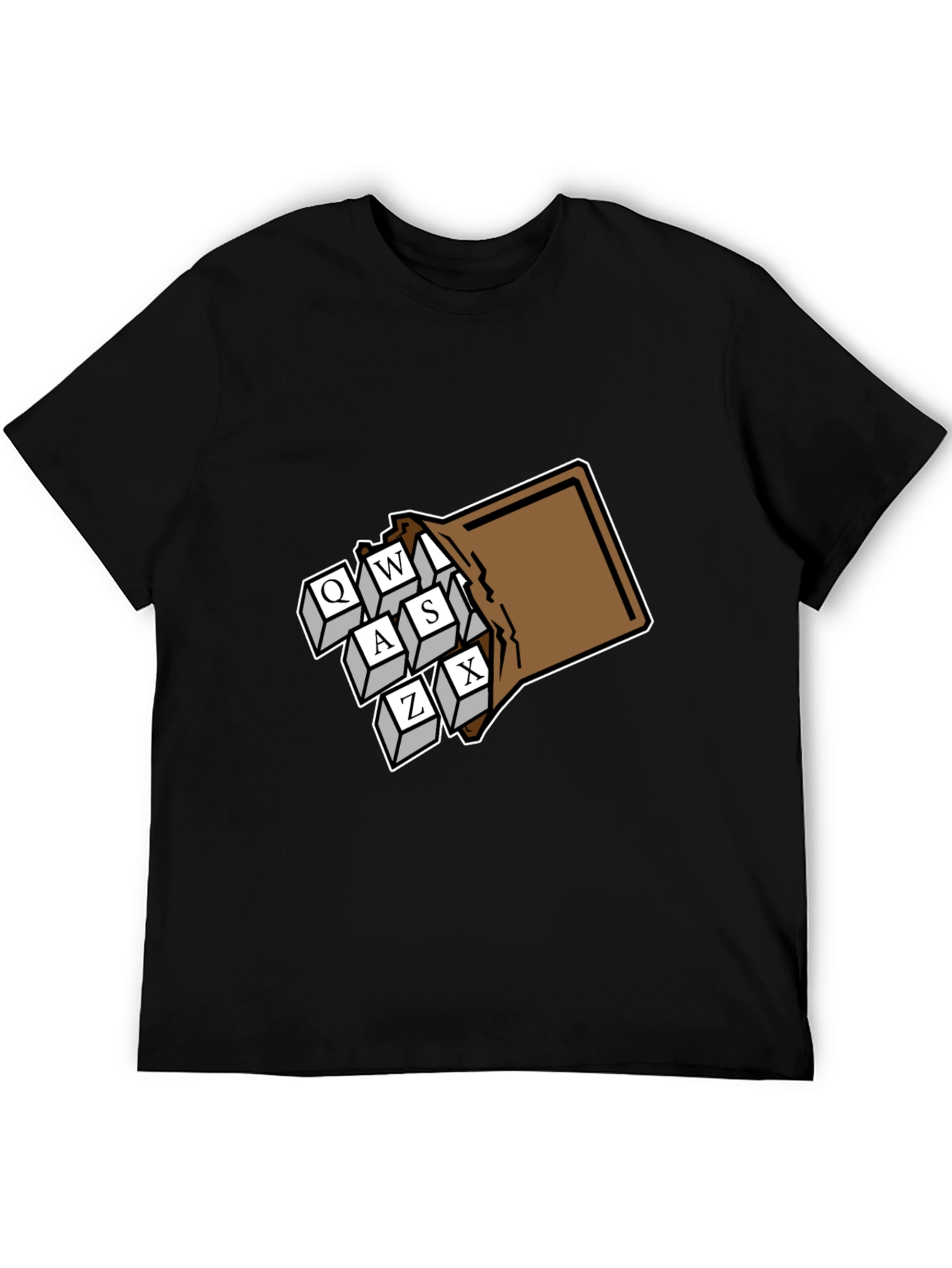 Black Gamer Keys T-Shirt - QWASZX Design view 5