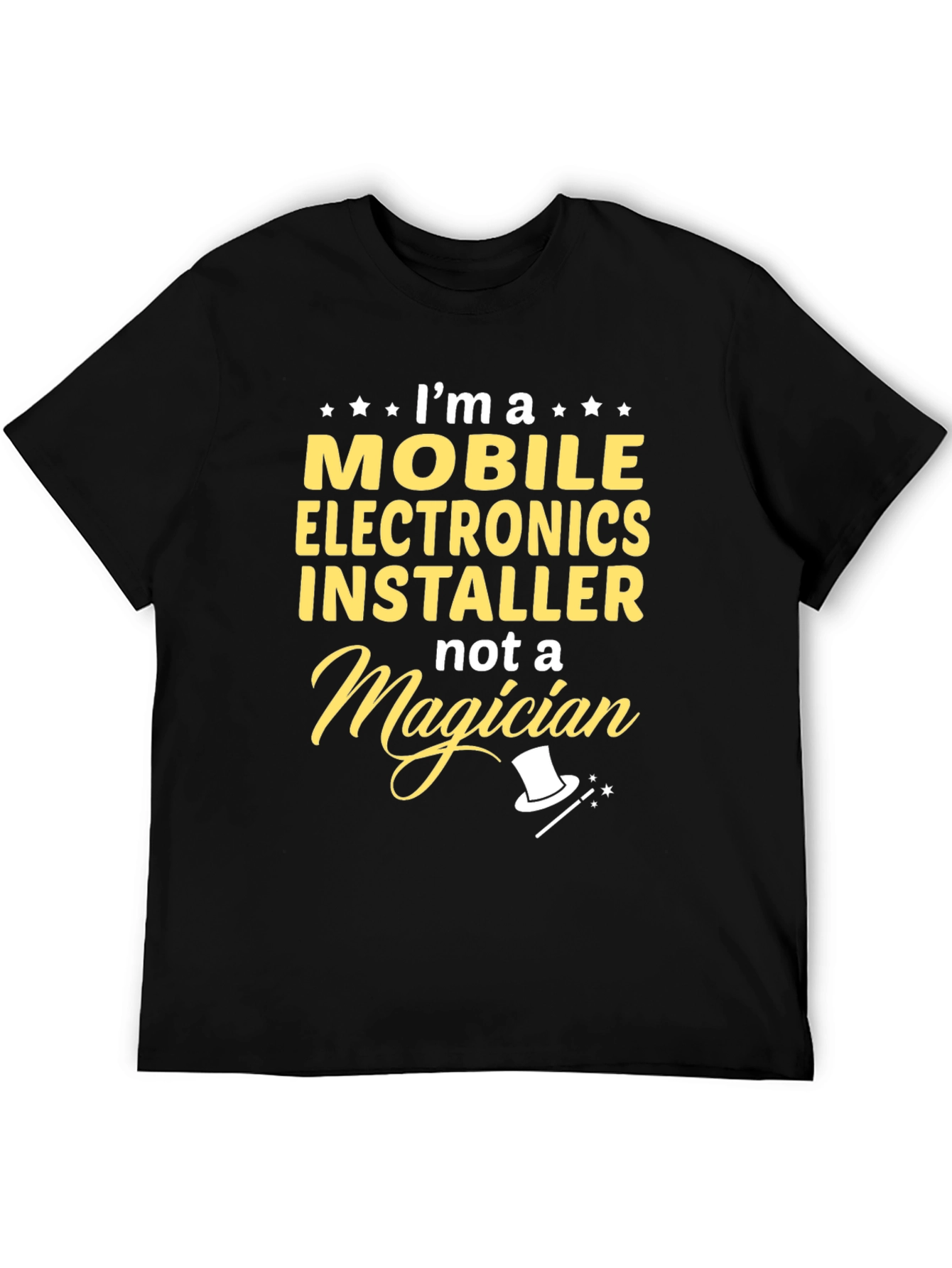 Black Mobile Electronics Installer T-Shirt view 5