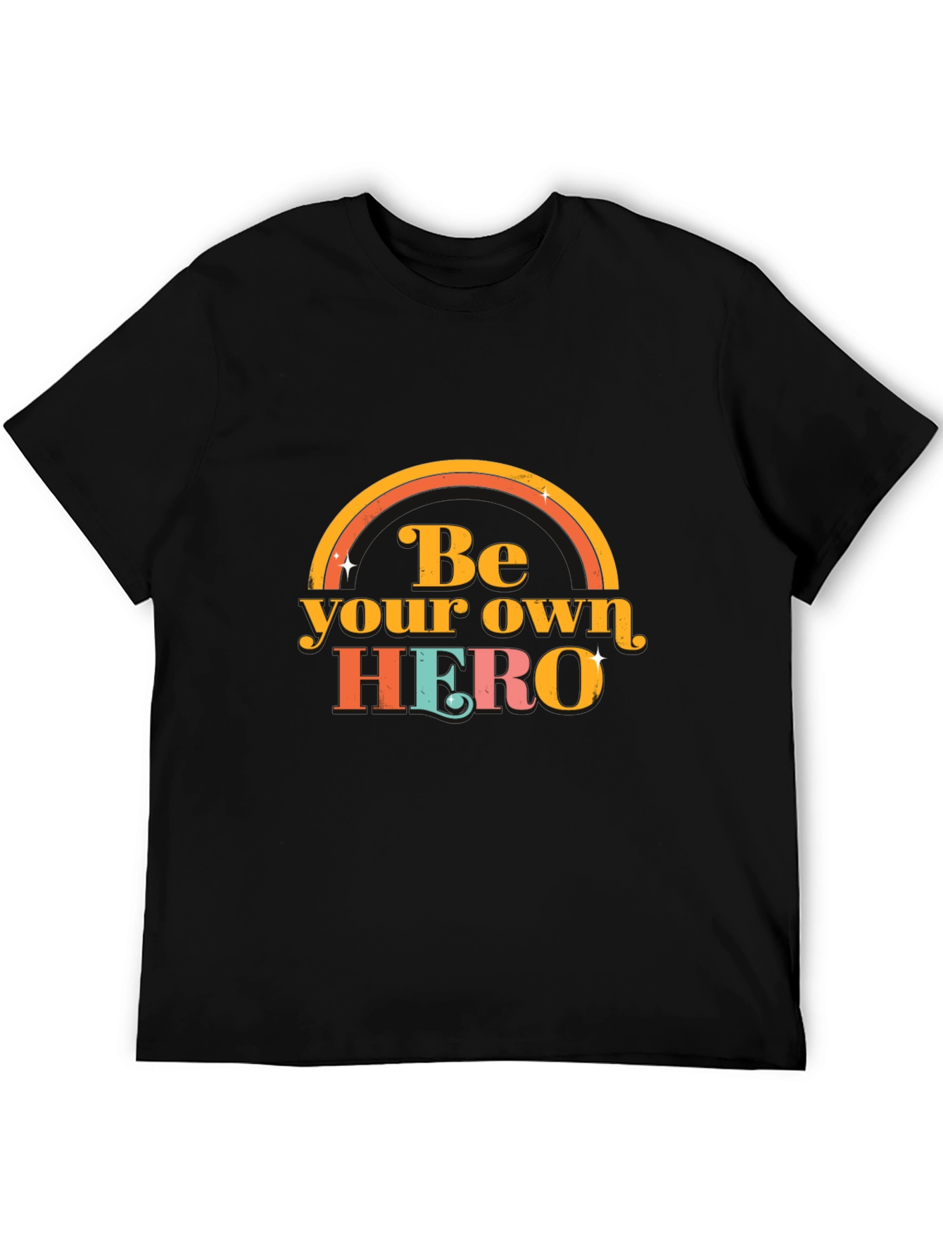 Black Be Your Own Hero Graphic Tee view 5